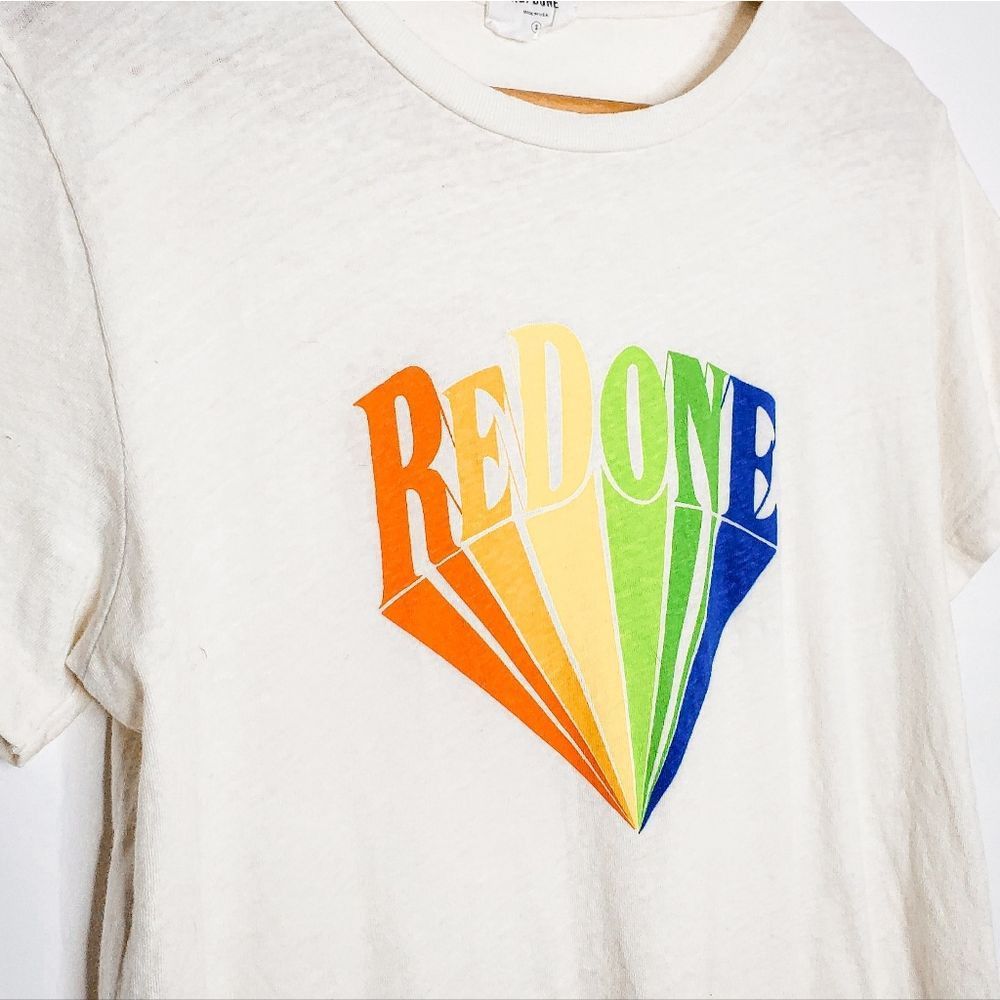RE/DONE Re/Done White Originals Rainbow Pride Logo Retro Graphic Cla Size S / US 4 / IT 40 - 2 Preview