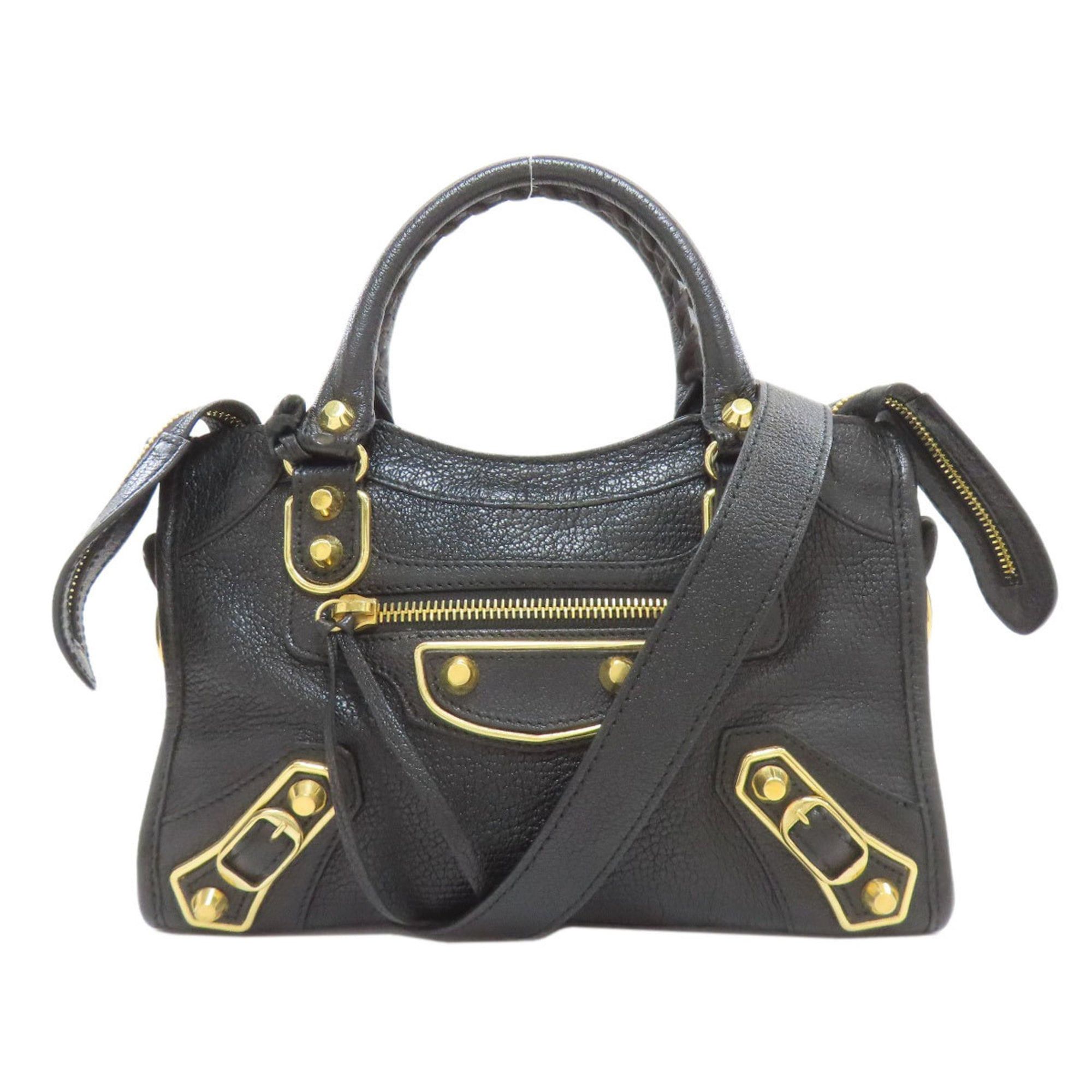 Balenciaga Balenciaga 390160 Classic Metallic Edge Mini City 2-Way Handbag in Calfskin Leather for Women Size ONE SIZE - 1 Thumbnail