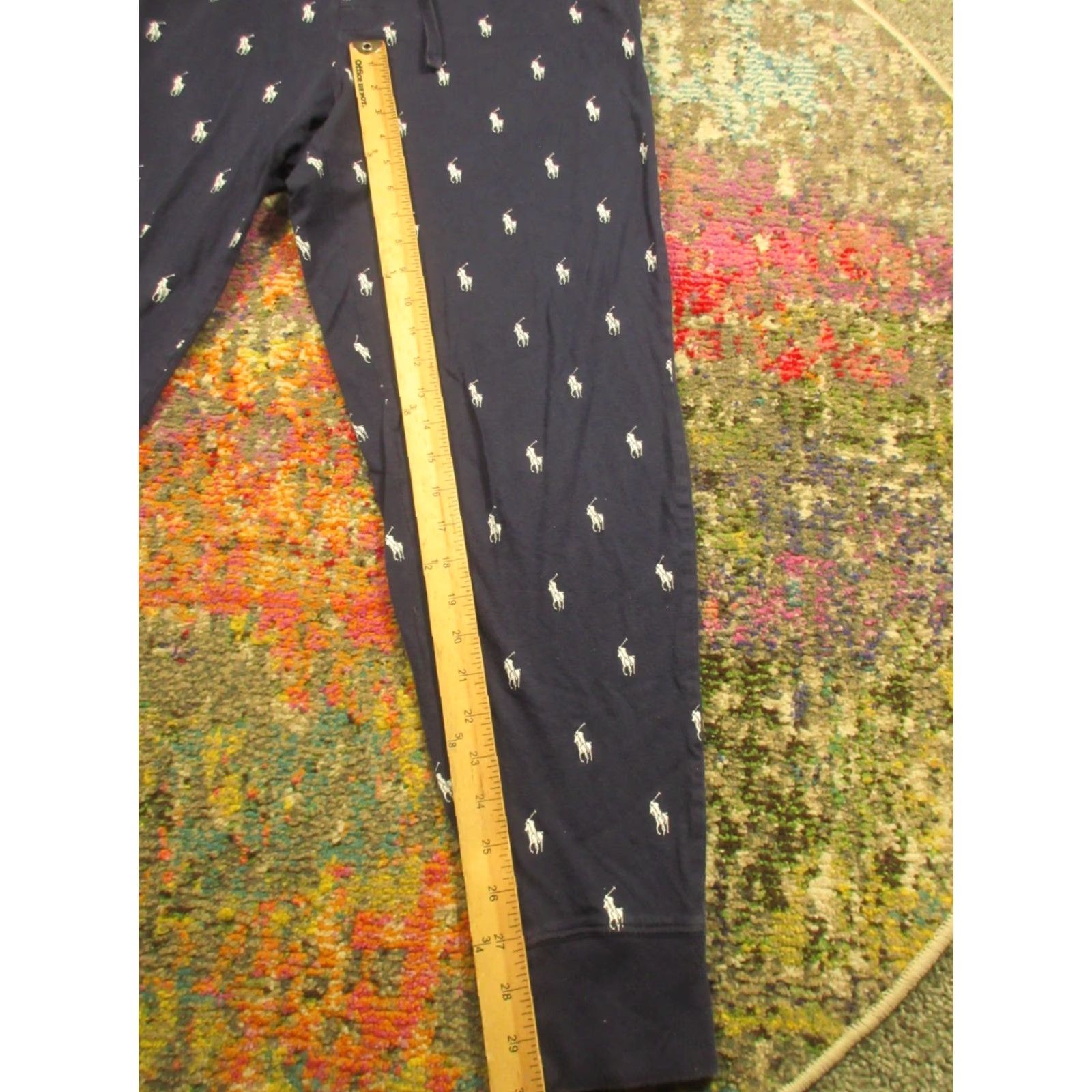 Polo Ralph Lauren VINTAGE? POLO RALPH LAUREN Pants Mens L Blue Pajama Pony All Over Print Lounge Cotton Size US L / EU 52-54 / 3 - 7 Thumbnail