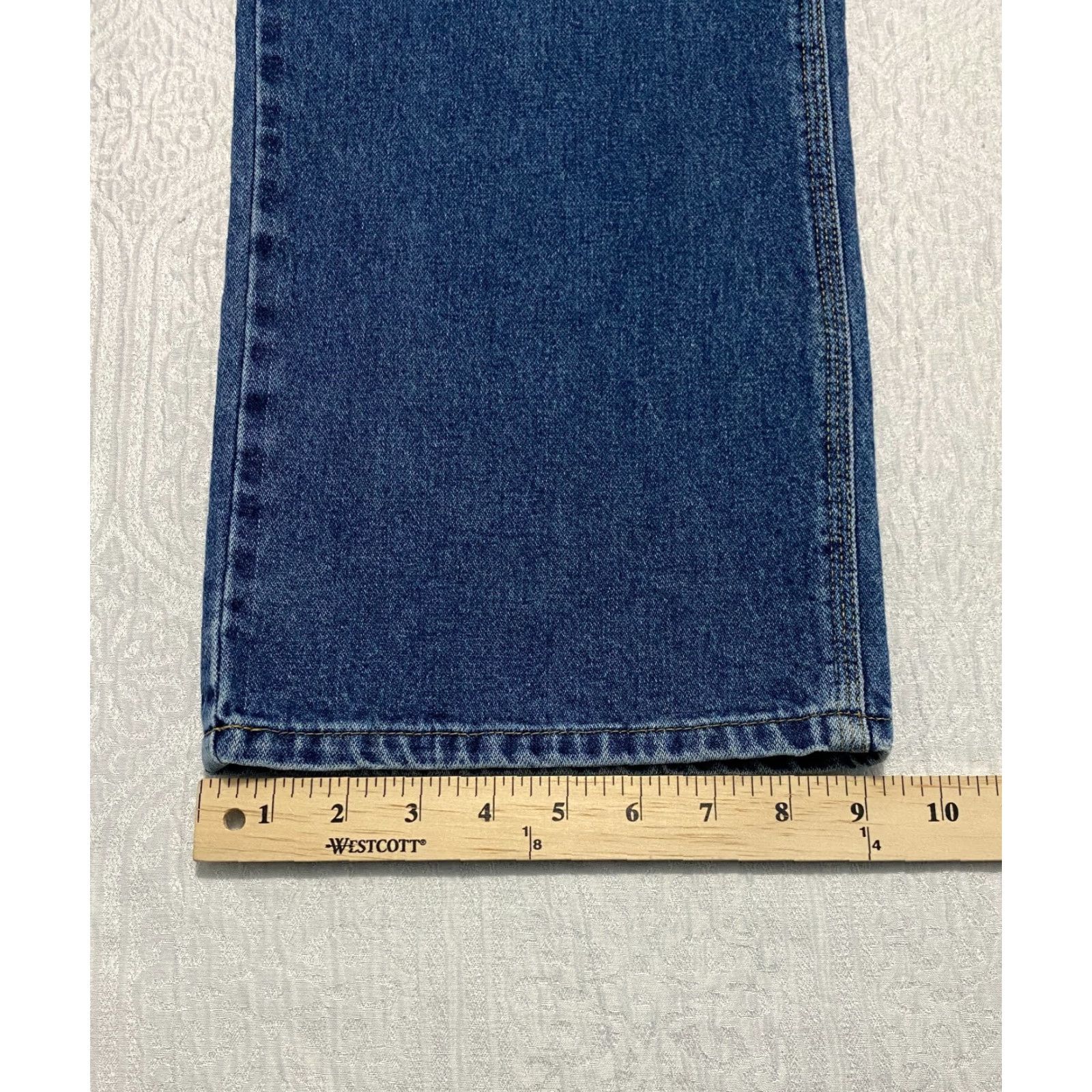 Vintage Falls Creek Mens Jeans Size 34x30 Blue Wide-Leg Straight Carpenter Denim Cotton 5-Pocket Mens Regular 34in Inseam Blue Jeans Size US 34 / EU 50 - 7 Thumbnail