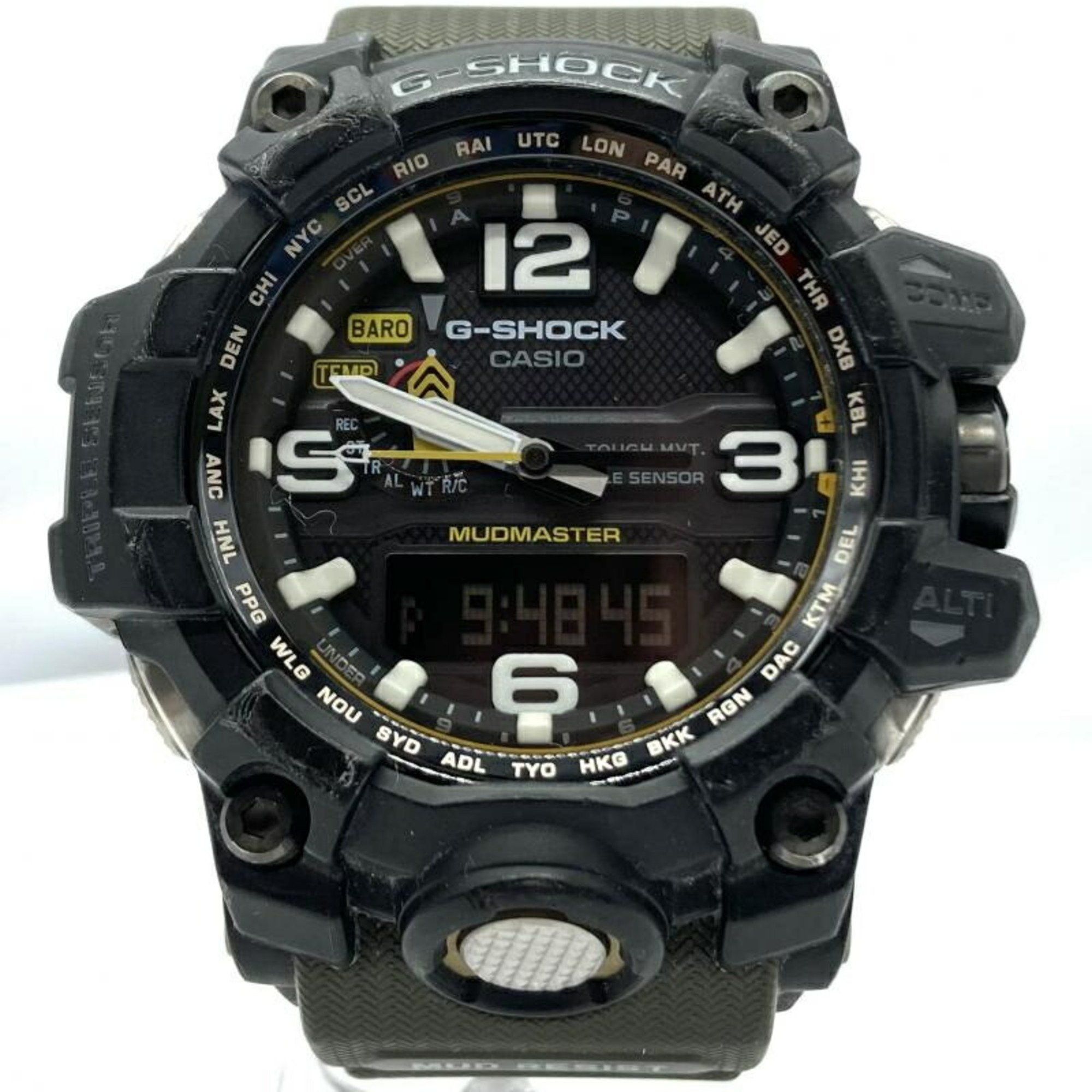 image of Casio G-Shock Watch Mudmaster Gwg-1000-1A3Jf Casio G-Shock Mudmaster Black X Olive Radio Solar Anal