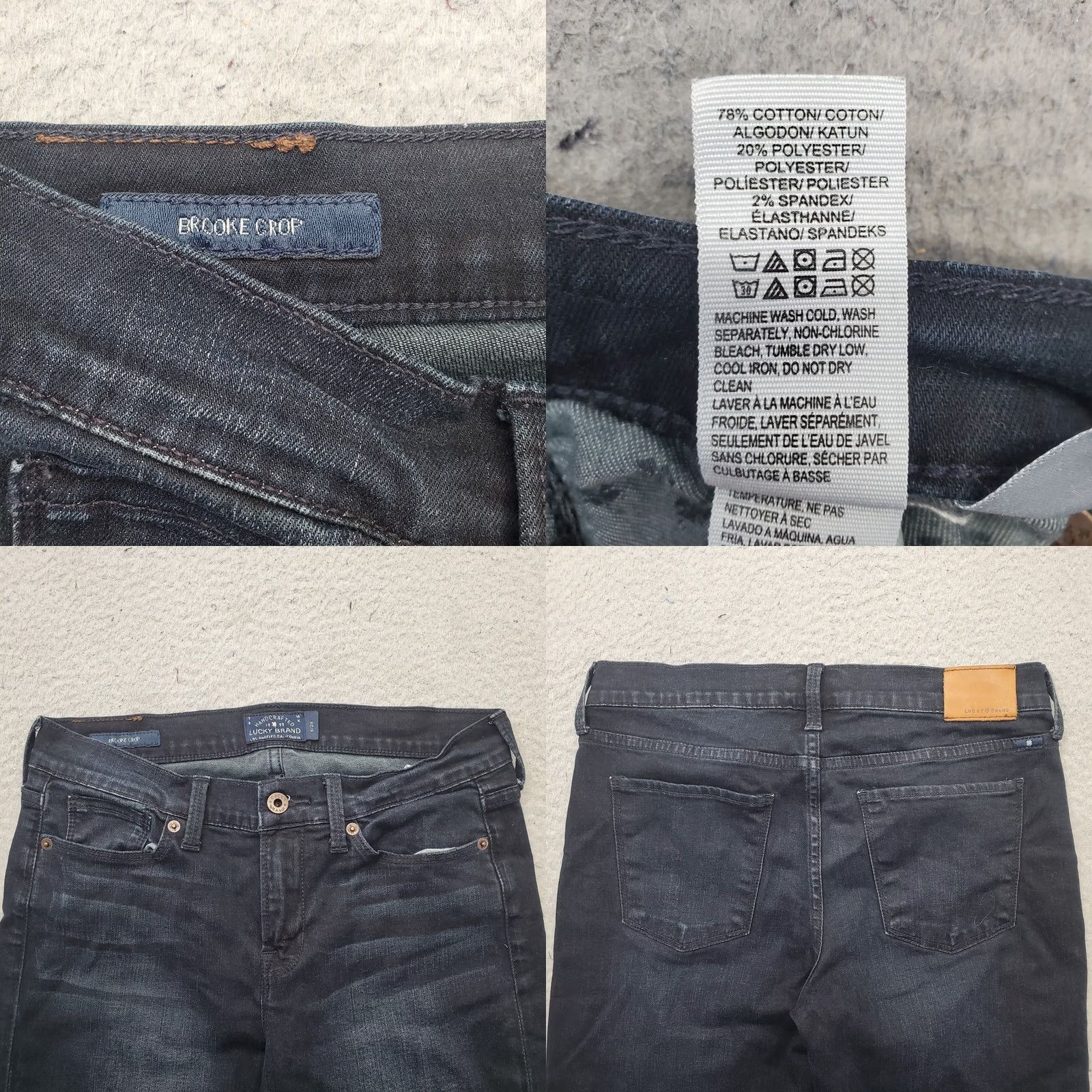Lucky Brand Lucky Brand Brooke Crop Jeans Womens 6 Blue Denim Dark Wash Straight Leg - Size 6 - 27 Inseam - 30 Waist - 5-Pocket Denim Jeans Size 28" / US 6 / IT 42 - 8 Thumbnail