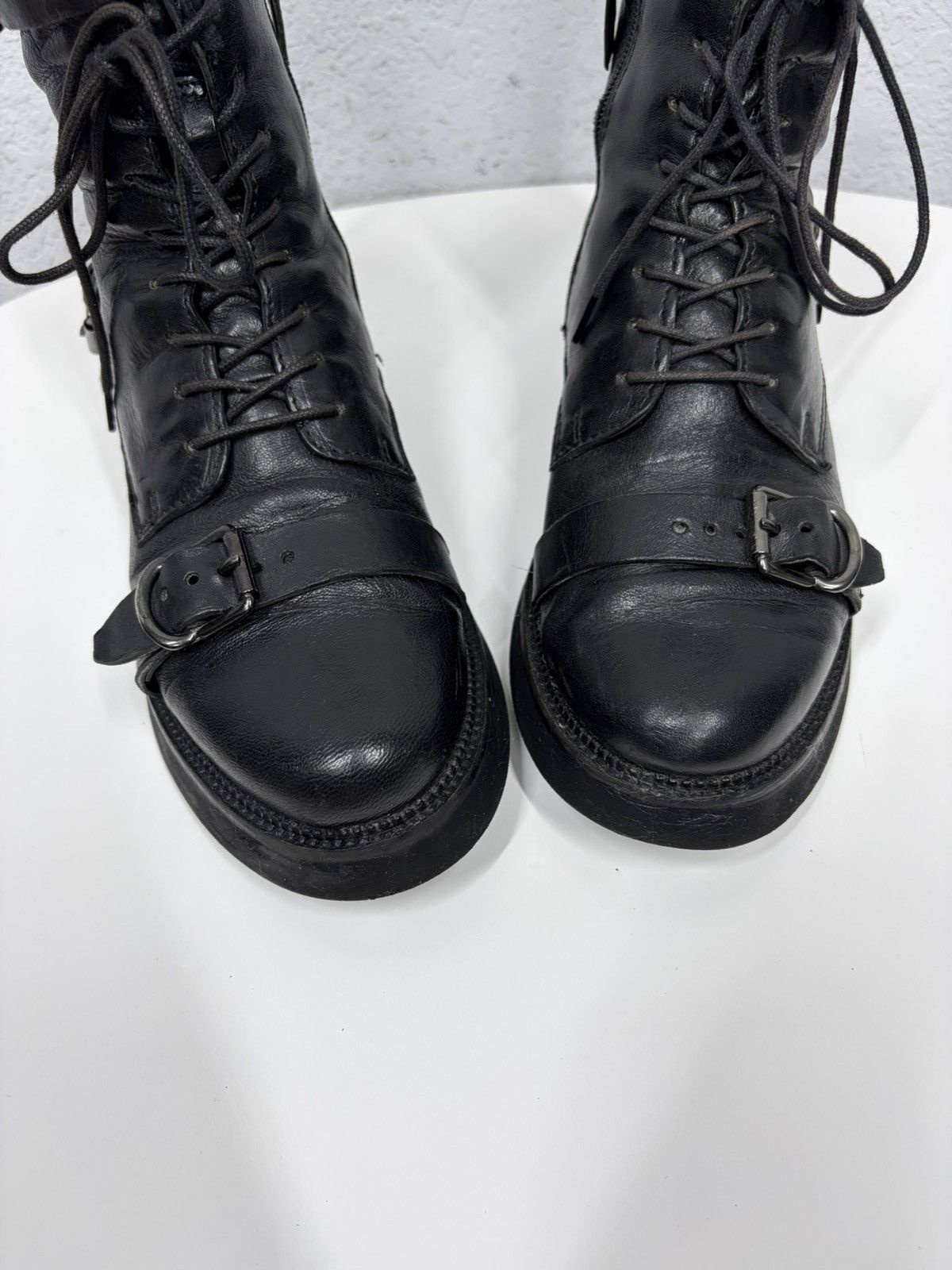 If Six Was Nine Vintage 00s Guidi CCP Style Distressed Leather Biker Boots Size US 7 / EU 40 - 9 Thumbnail