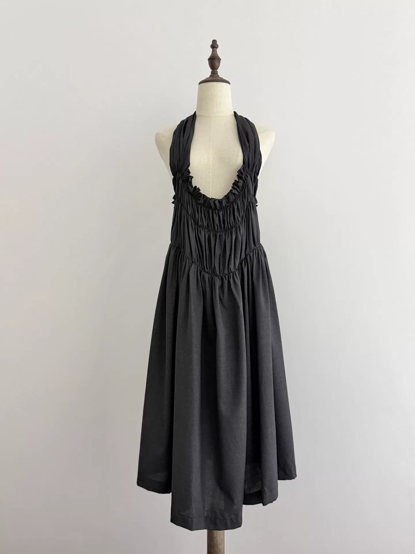 Comme des Garcons CDG Irregular Ruffled Strap Skirt Deep Gray Wool M Size M / US 6-8 / IT 42-44 - 3 Thumbnail