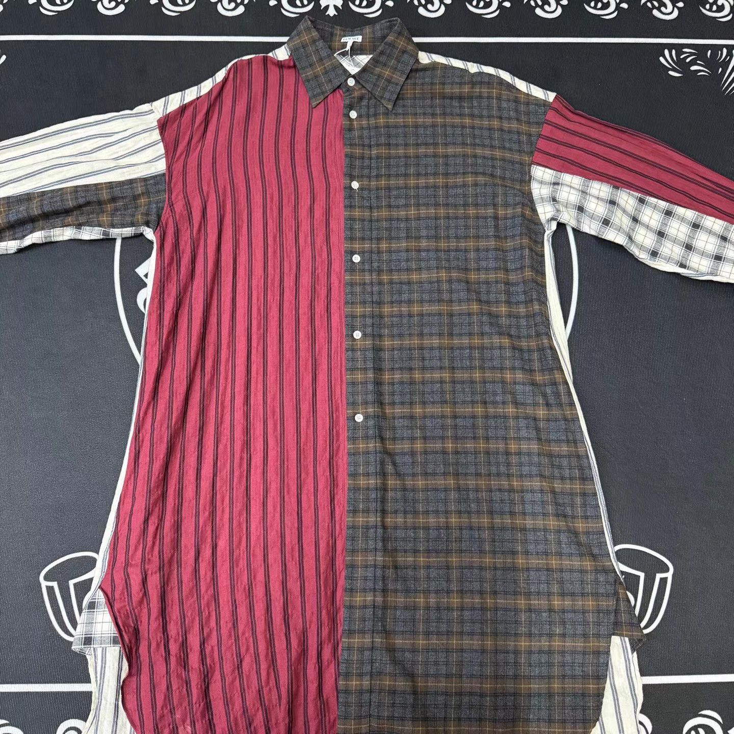 Loewe LOEWE Striped & Check Panel Shirt Q10 Size US S / EU 44-46 / 1 - 1 Thumbnail