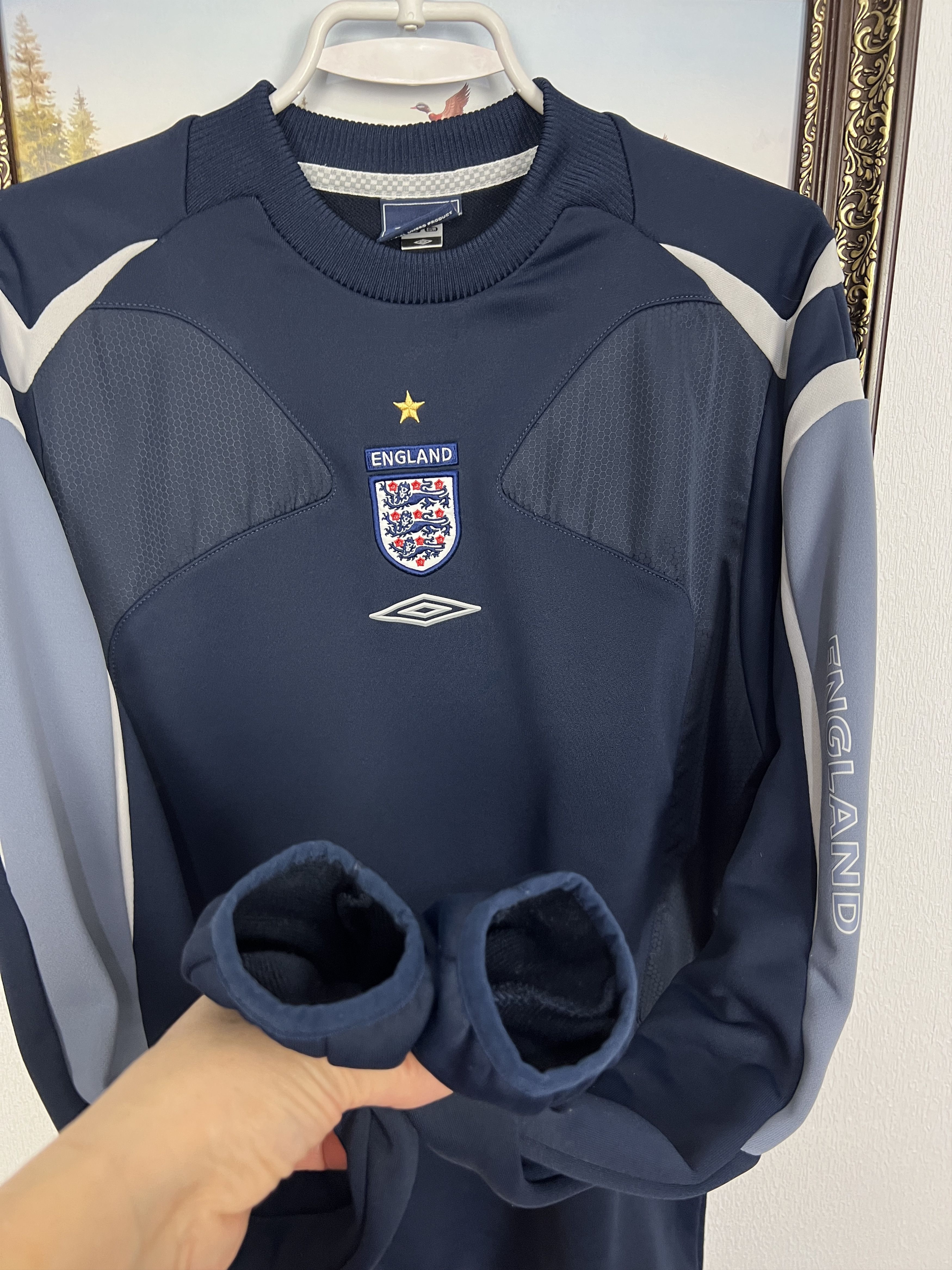 Umbro Vintage 2000's England Train Sweatshirt Soccer Track Top Size US S / EU 44-46 / 1 - 6 Thumbnail