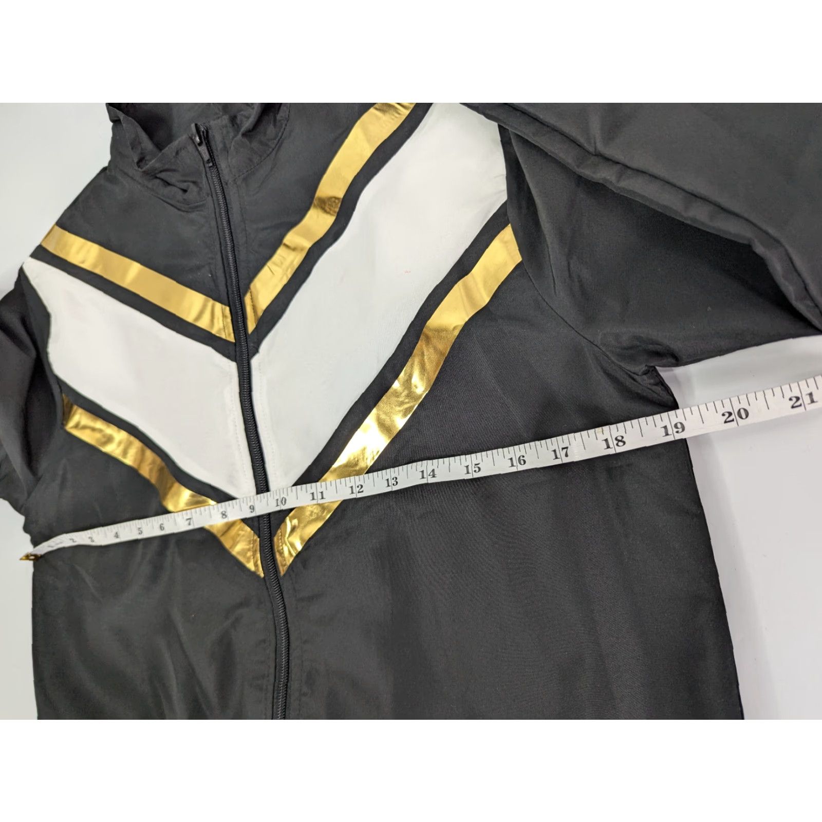 DANCER Weissman Windbreaker Jacket Women L Black Cheveron Zip Front Lightweight Size L / US 10 / IT 46 - 5 Thumbnail