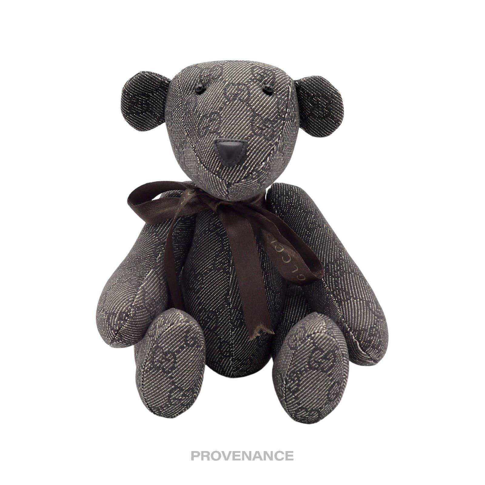 image of Gucci Teddy Bear - Charcoal GG Canvas in Black, Men's
