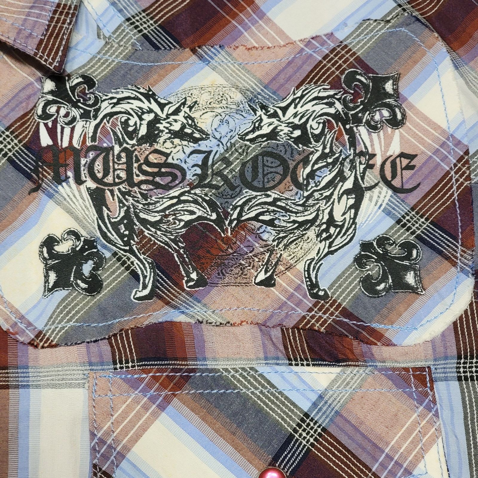Other Muskogee LS Maroon Plaid Pearl Snap Western Shirt - Size XL Size US XL / EU 56 / 4 - 3 Thumbnail