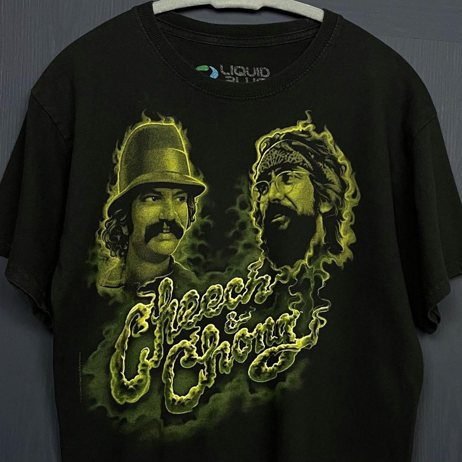 Harley Davidson × Japanese Brand × Vintage 💧LIQUID BLUE Cheech and Chong T Size US M / EU 48-50 / 2 - 2 Thumbnail