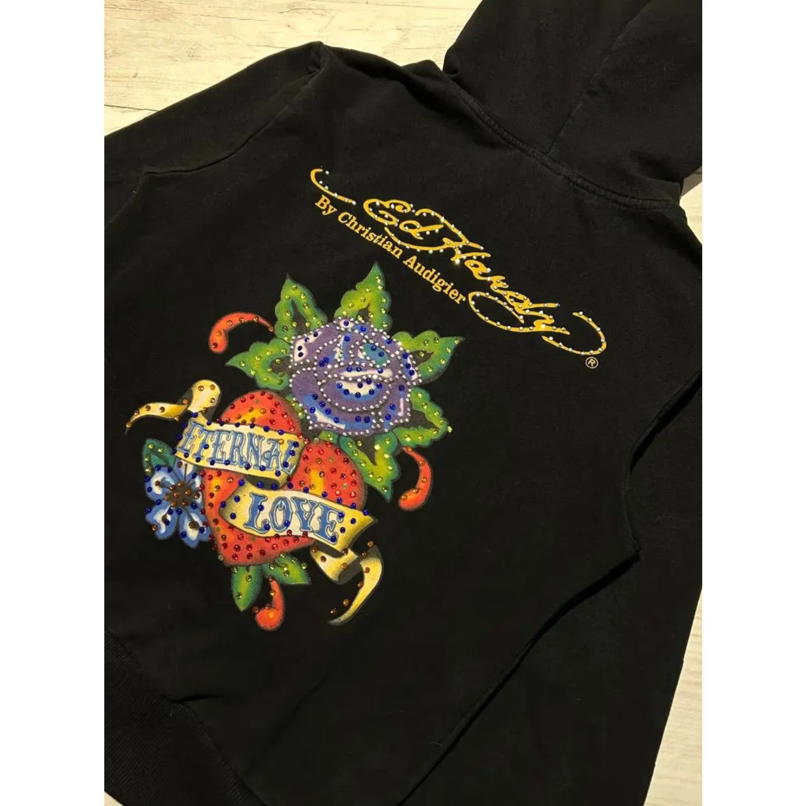 Ed Hardy VINTAGE Ed Hardy By Christian Audigier Hoodie Y2K Full Zip Women Size S Black Size S / US 4 / IT 40 - 2 Thumbnail
