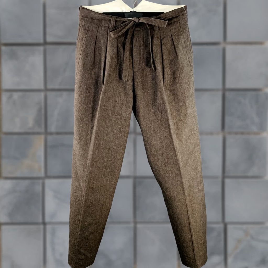 Visvim VISVIM Hakama Pants Brown Wool Linen M Pleated Belted Dress Mens Size US 31 - 1 Thumbnail