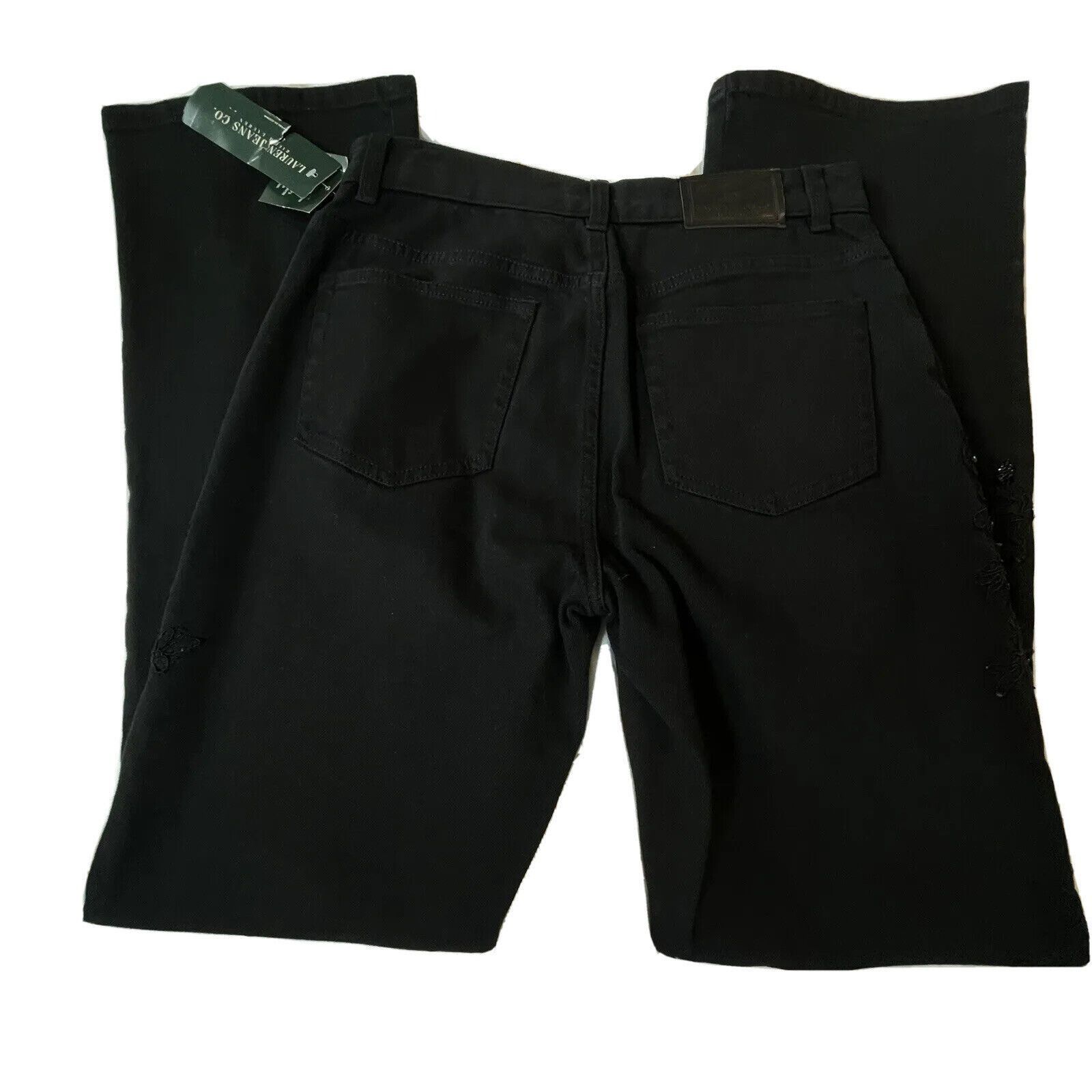Ralph Lauren Ralph Lauren Women Size 4 Black on Black Beaded Lace Stretch Size 27" / US 4 / IT 40 - 8 Thumbnail