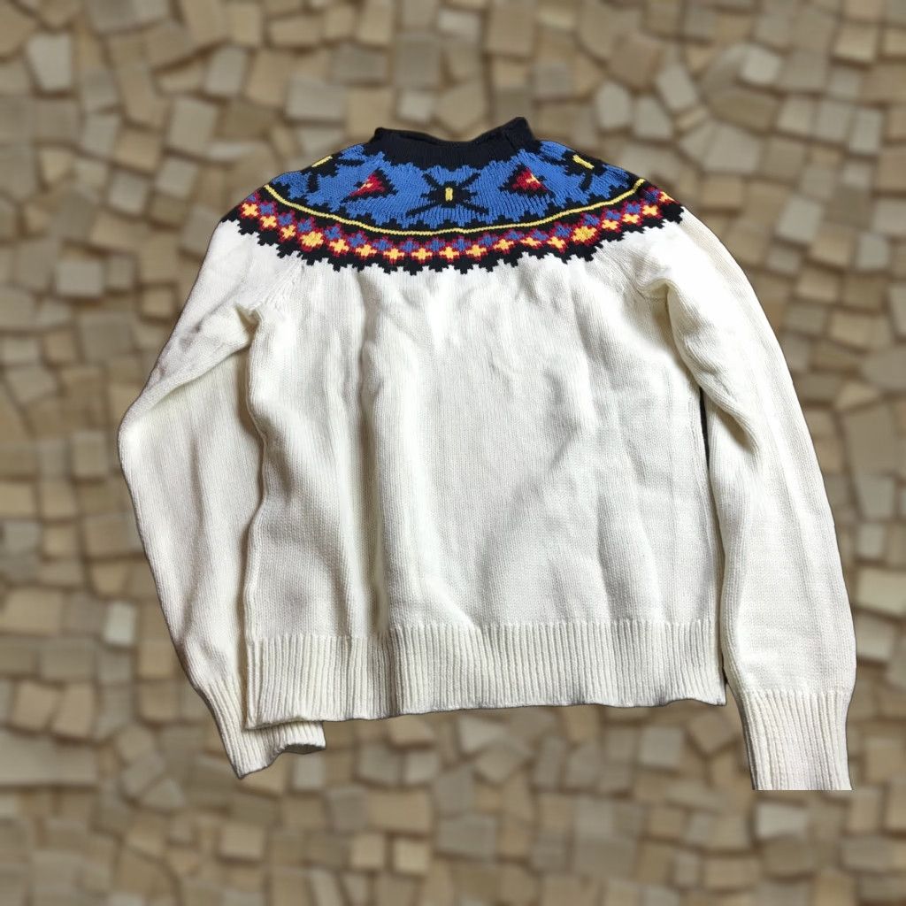 Chaps Chaps Sweater Women's Size Medium Cream Blue Aztec Pullover Size M / US 6-8 / IT 42-44 - 1 Thumbnail