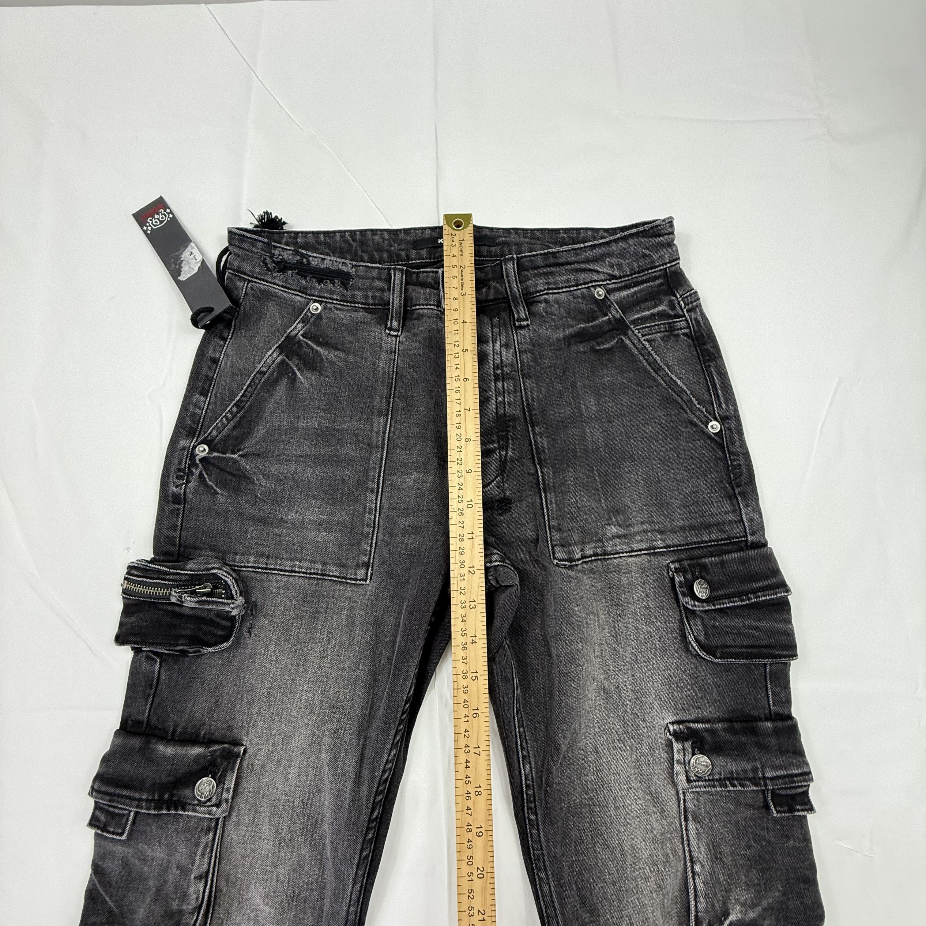 Ksubi Ksubi 999 Bronko Cargo Jeans Black Flared Snap Hem Mens 31 Size US 31 - 5 Thumbnail