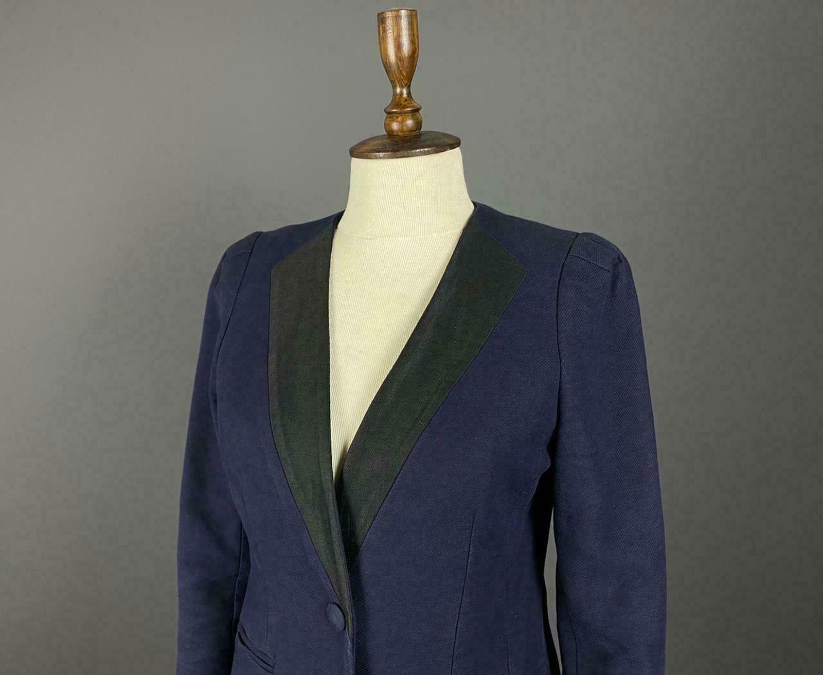Designer Ladies Claudie Pierlot Navy Snap Blazer Jacket Size 38 Size M / US 6-8 / IT 42-44 - 3 Thumbnail