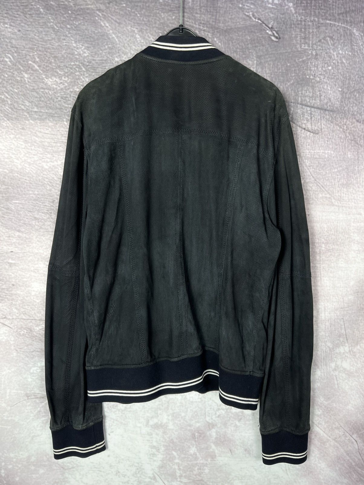 Dolce & Gabbana Dolce & Gabbana Perforated Goatskin Suede Bomber Jacket Size US L / EU 52-54 / 3 - 2 Thumbnail