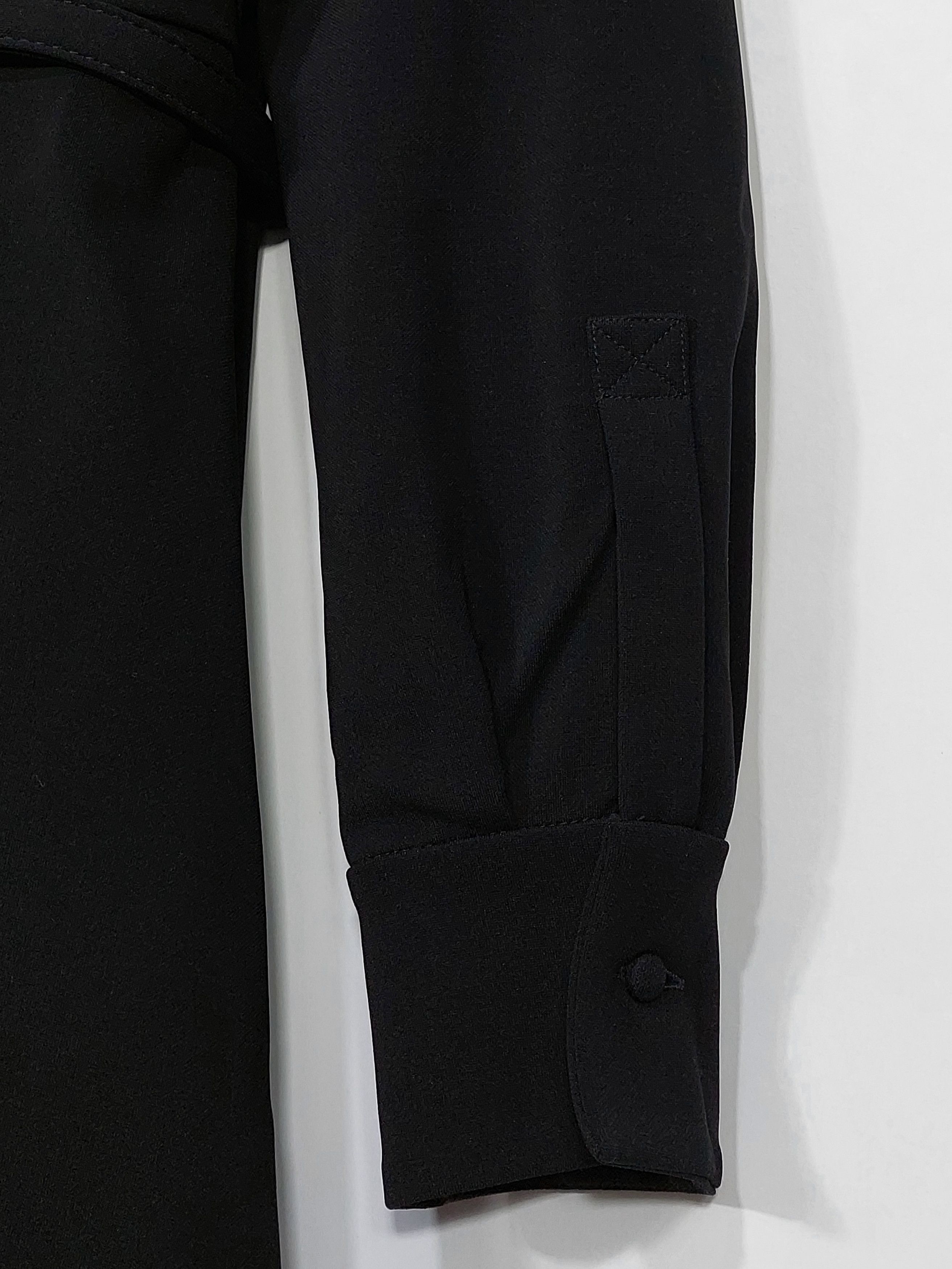 RED Valentino belted viscose half zip LS mini dress - black 44 Size M / US 6-8 / IT 42-44 - 13 Thumbnail