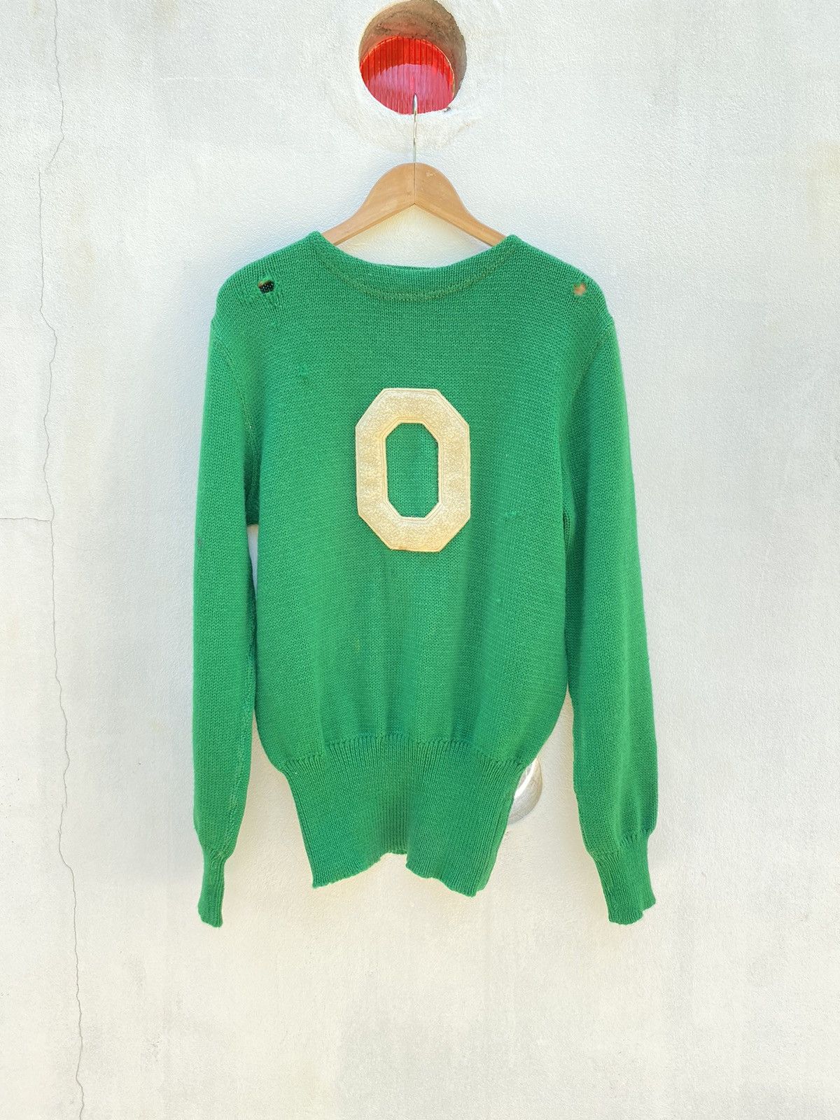 Designer × Vintage Nelson knitting Green Knit Sweater with Front Logo Patch Size M / US 6-8 / IT 42-44 - 1 Thumbnail