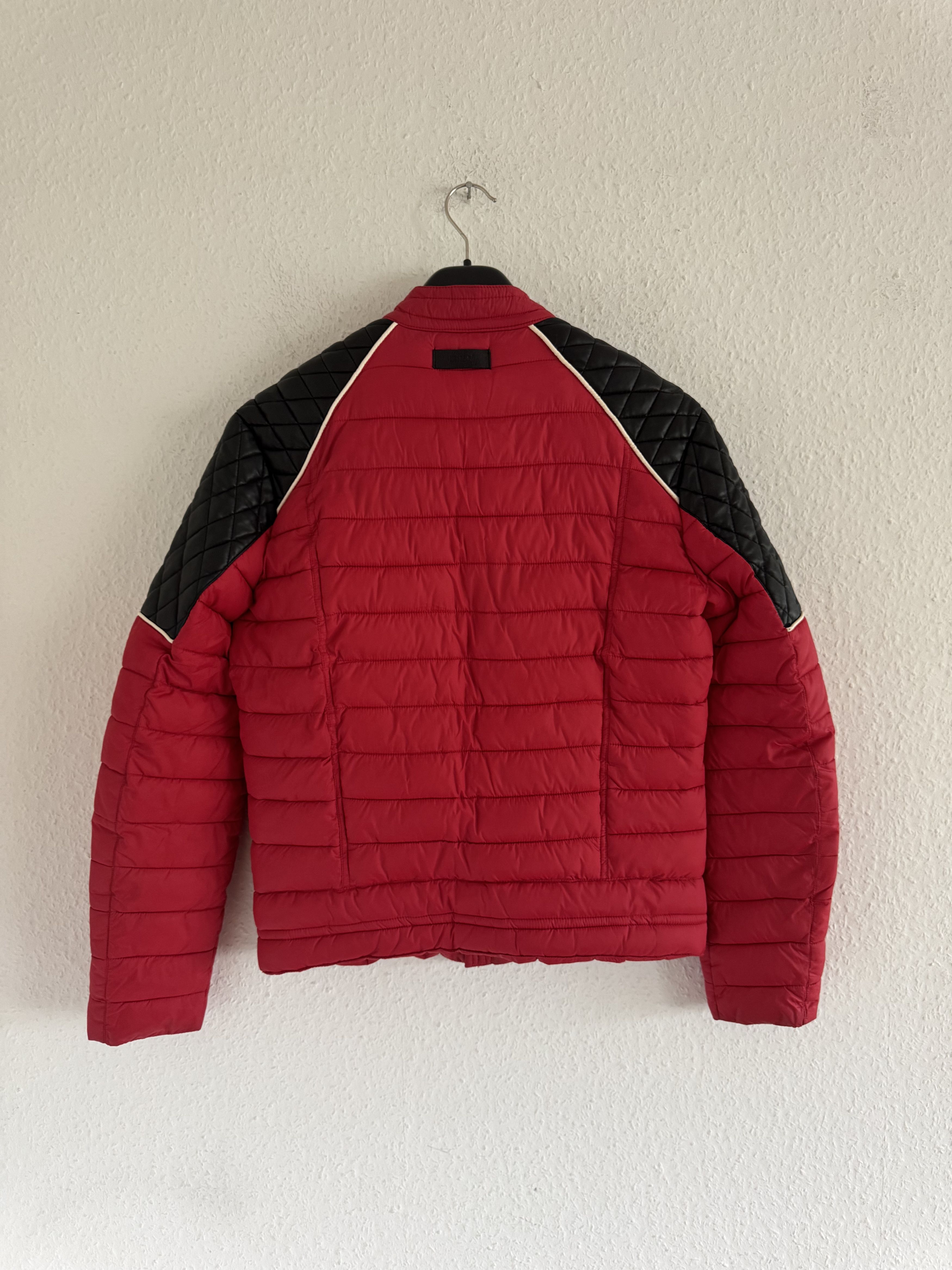 Just Cavalli Quilted Biker Down Jacket With Leather Shoulders Size US M / EU 48-50 / 2 - 12 Thumbnail