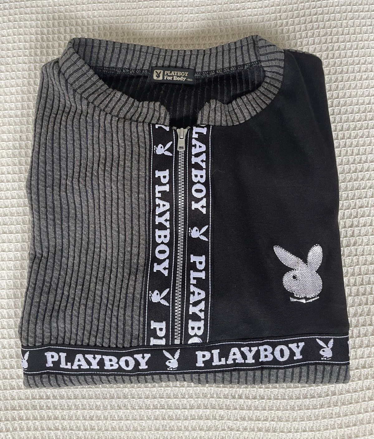 Hysteric Glamour × Playboy Vintage 90’s🔥PLAYBOY🔥Embroidery Logo Hulf Zipper Long Sleeve Size US L / EU 52-54 / 3 - 15 Thumbnail