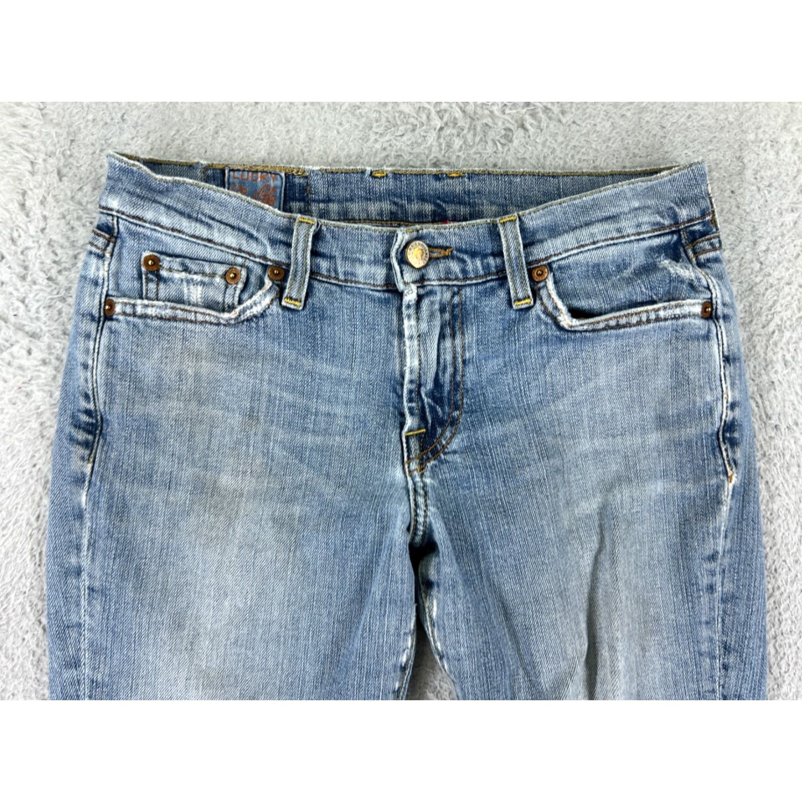Lucky Brand VINTAGE Lucky Brand Jeans Womens Blue Denim 90s 27in Inseam Bootcut 30 Model Designer Size 26" / US 2 / IT 38 - 7 Thumbnail