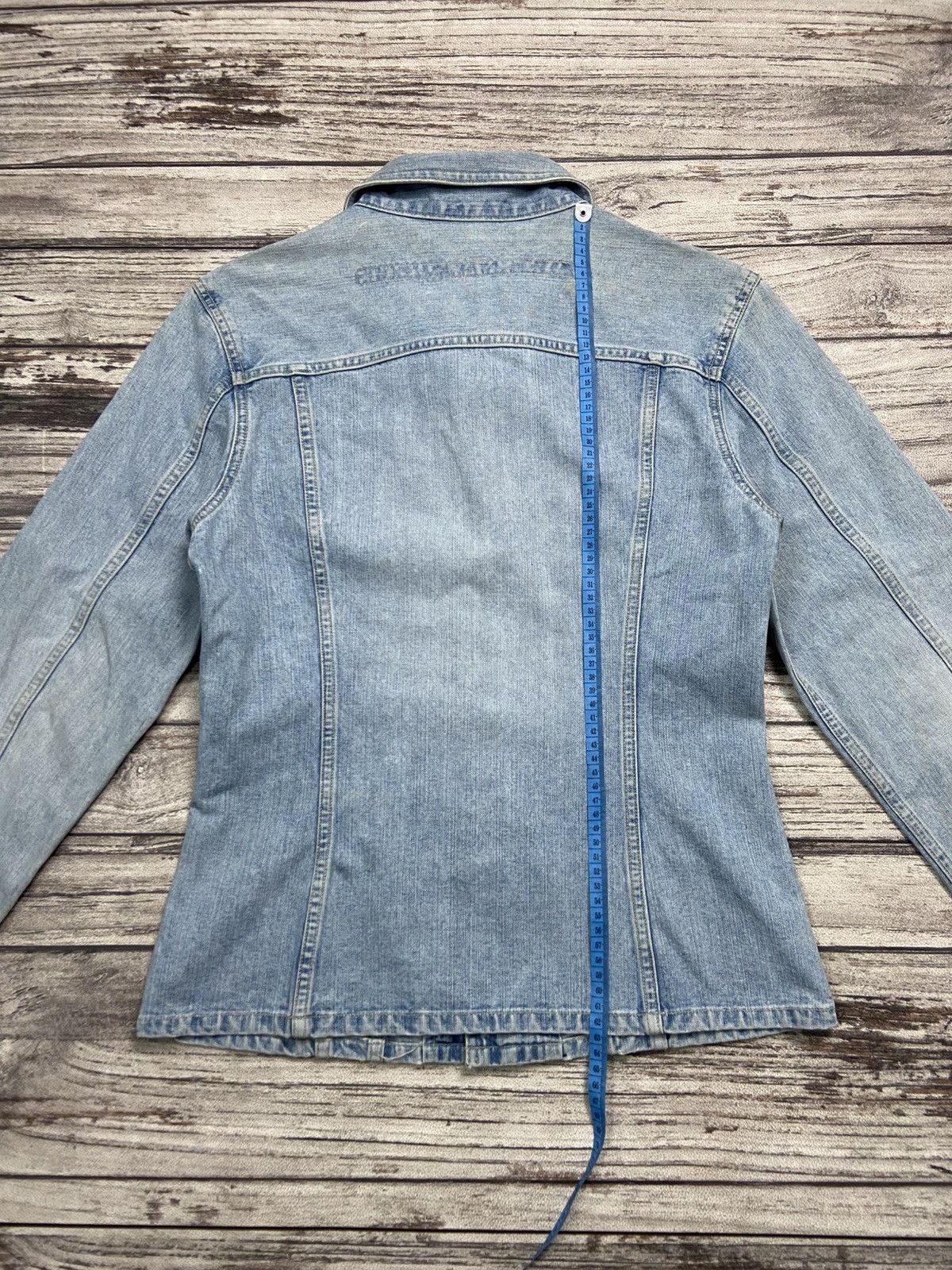 Marithe + Francois Girbaud × Vintage 00s Marithe Francois Girbaud Washed Light Blue Denim Jacket Size M / US 6-8 / IT 42-44 - 7 Thumbnail