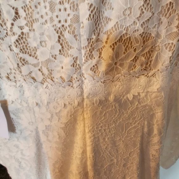 Lulus Lulu's White Laced Lined Maxi Sz. L Dress Event Wedding Size L / US 10 / IT 46 - 5 Thumbnail