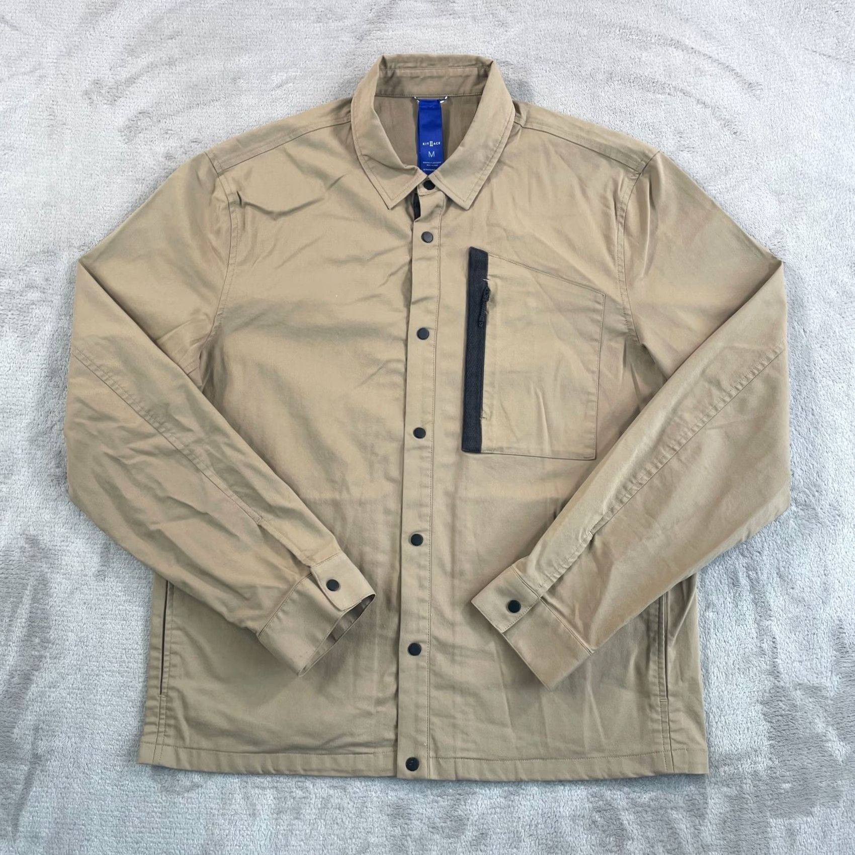 Vintage Kit & Ace Snap Up Shacket Jacket Men M Beige Travel Zip Pockets Shirt? Size US M / EU 48-50 / 2 - 3 Thumbnail