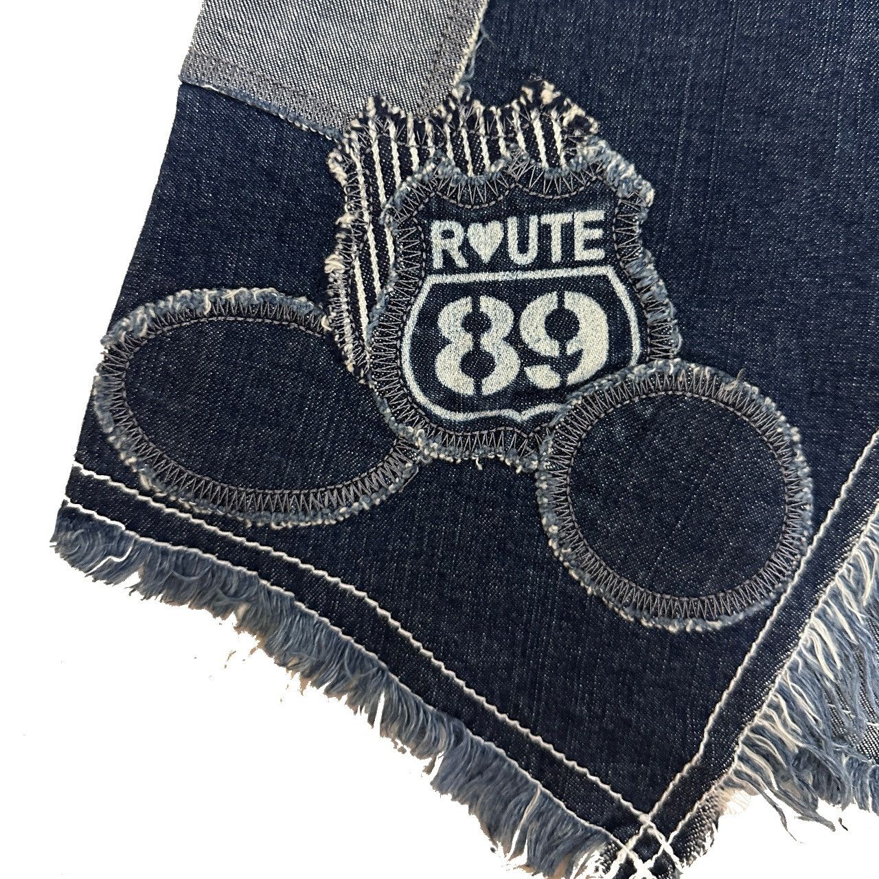 Angel Blue × Hysteric Glamour × Japanese Brand Angel Blue Denim Patchwork Asymmetrical Mini Skirt Size 26" / US 2 / IT 38 - 3 Thumbnail
