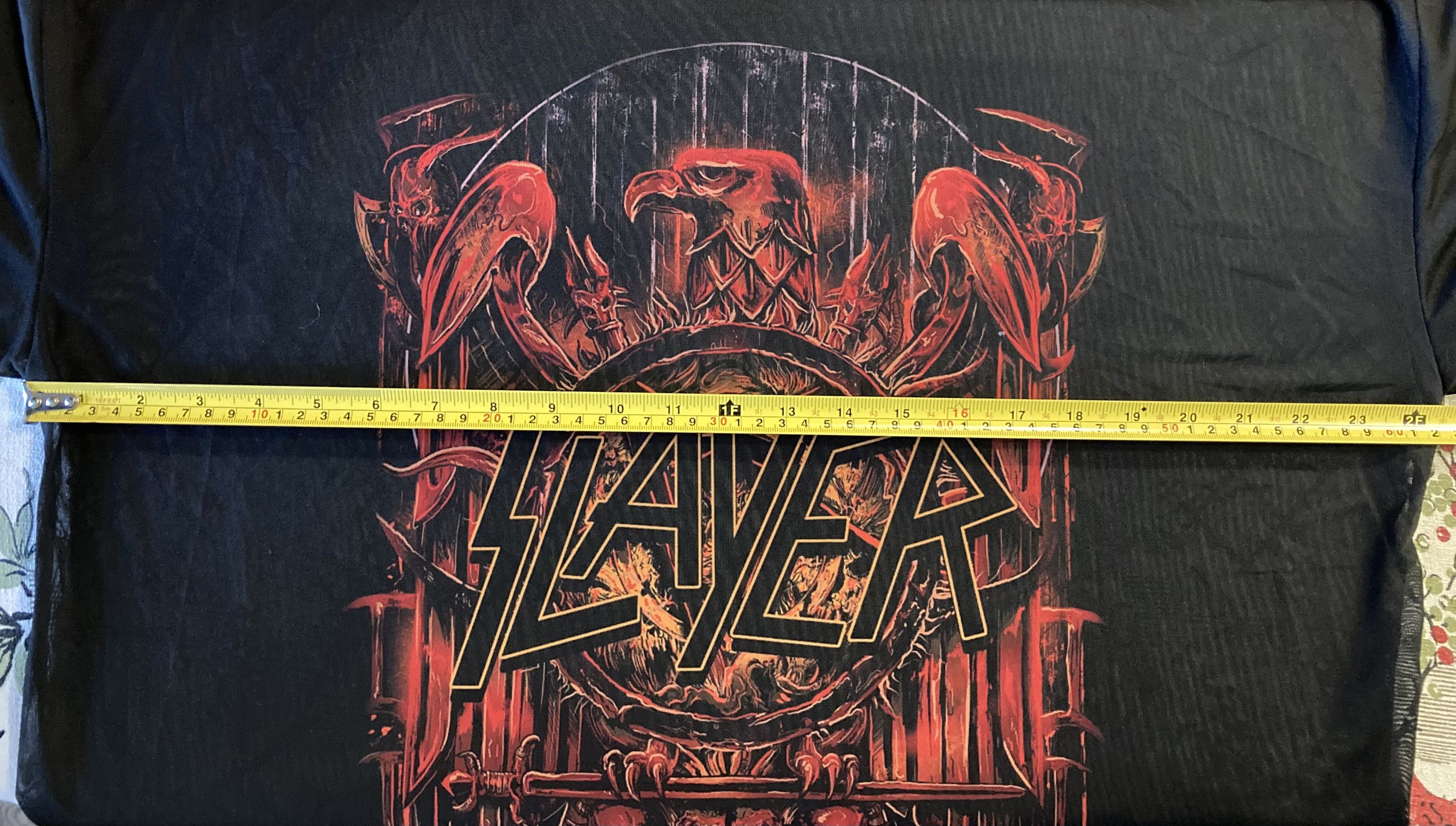 Band Tees × Bershka × Slayer Slayer Logo Tulle Mesh Oversized Band Tee Sz.-L Size L / US 10 / IT 46 - 8 Thumbnail