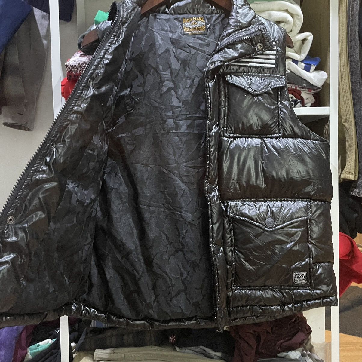 Japanese Brand Black flame puffer vest Size US M / EU 48-50 / 2 - 2 Thumbnail
