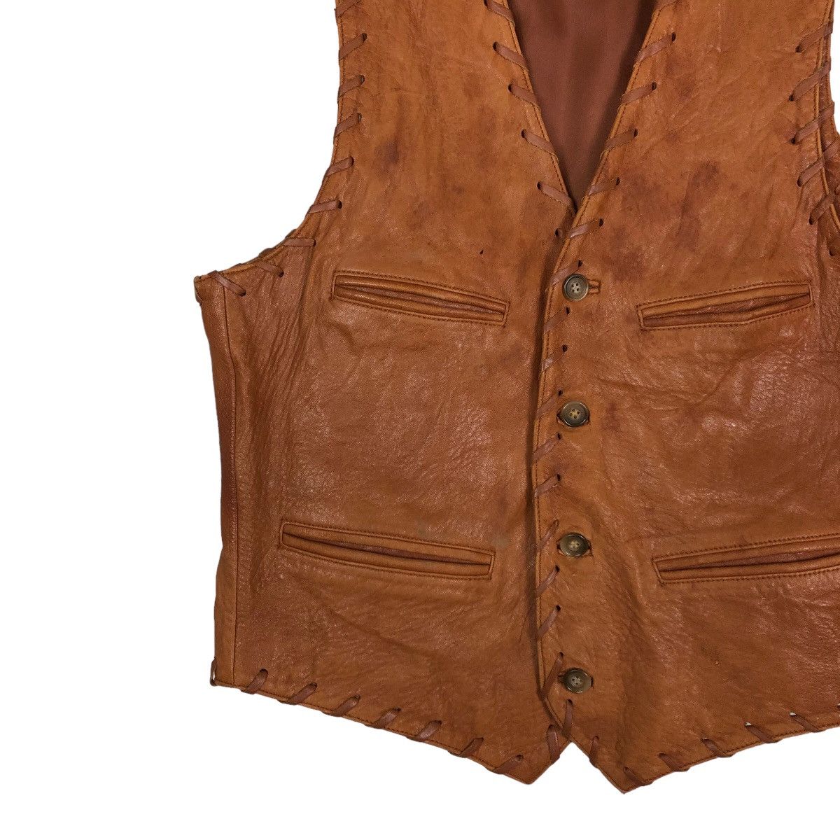 Genuine Leather 🔥Vintage Leather Biker Vest Jacket Daf Japan Issey Miyake Size US L / EU 52-54 / 3 - 4 Thumbnail