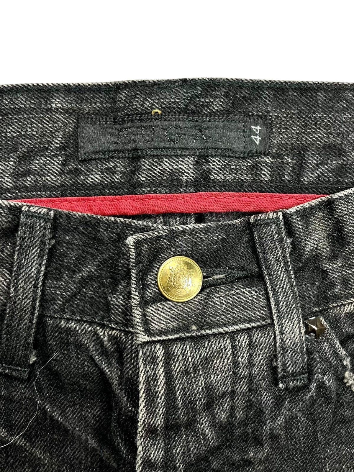GOSTAR DE FUGA 2000s Fuga - Vkei Style Crashed Flared Denim Pants Size US 29 - 8 Thumbnail