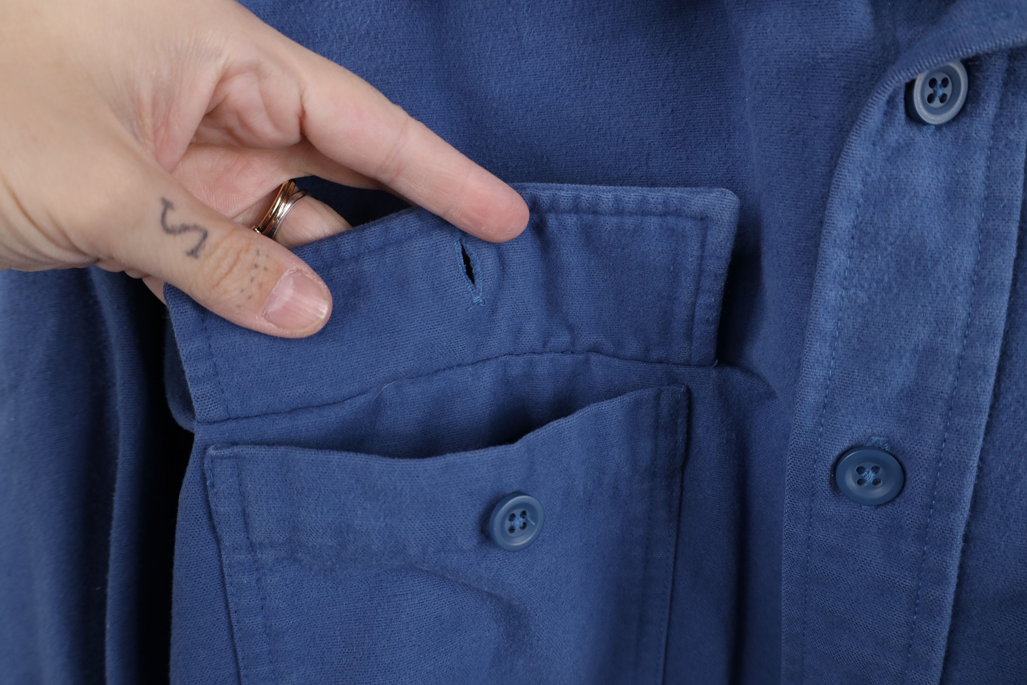 L.L. Bean Vintage 90s LL Bean Heavy Chamois Cloth Button Shirt Blue Size US XXL / EU 58 / 5 - 8 Thumbnail