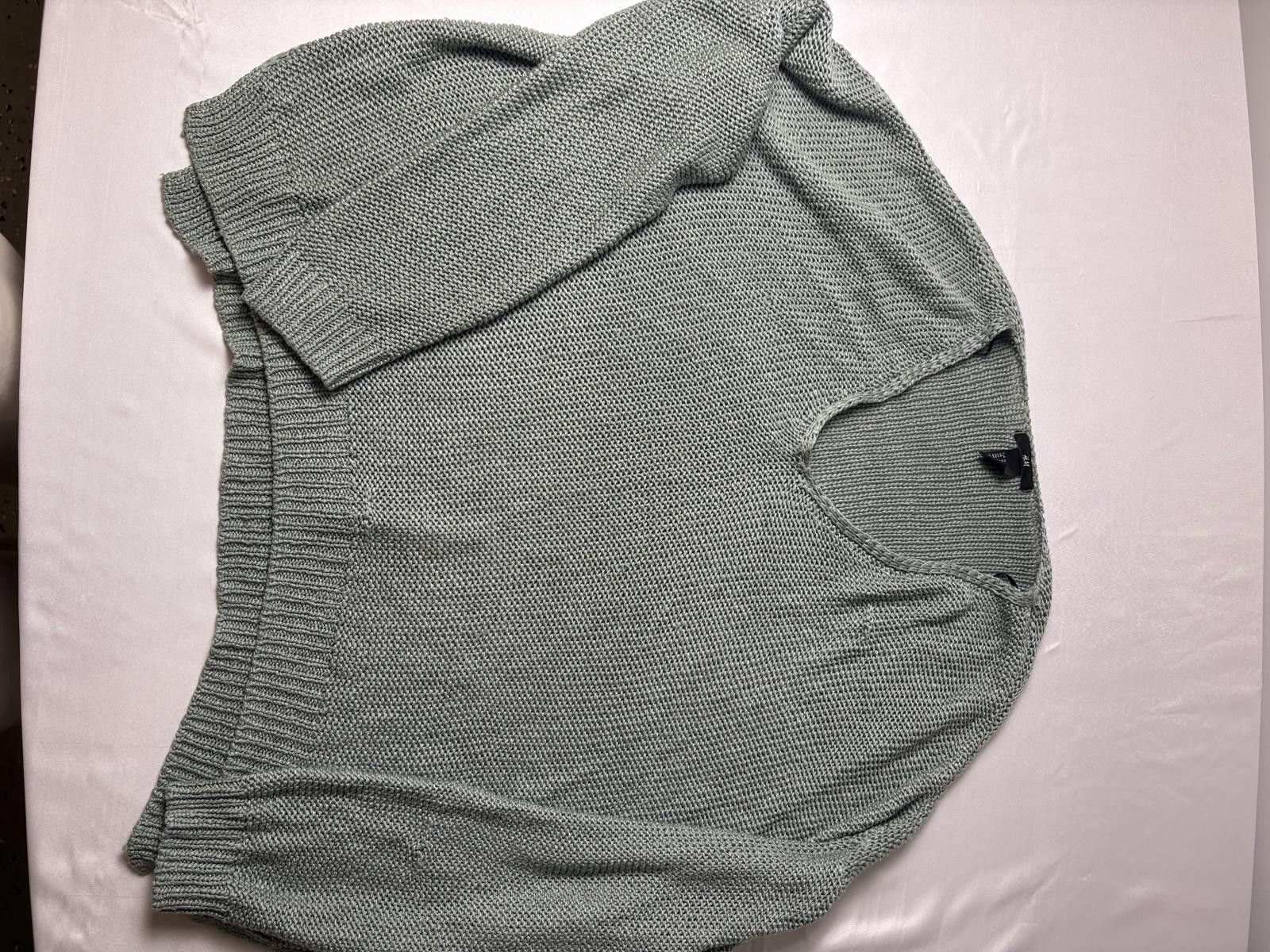H&M Green V-neck knit oversize sweater Size M / US 6-8 / IT 42-44 - 3 Thumbnail