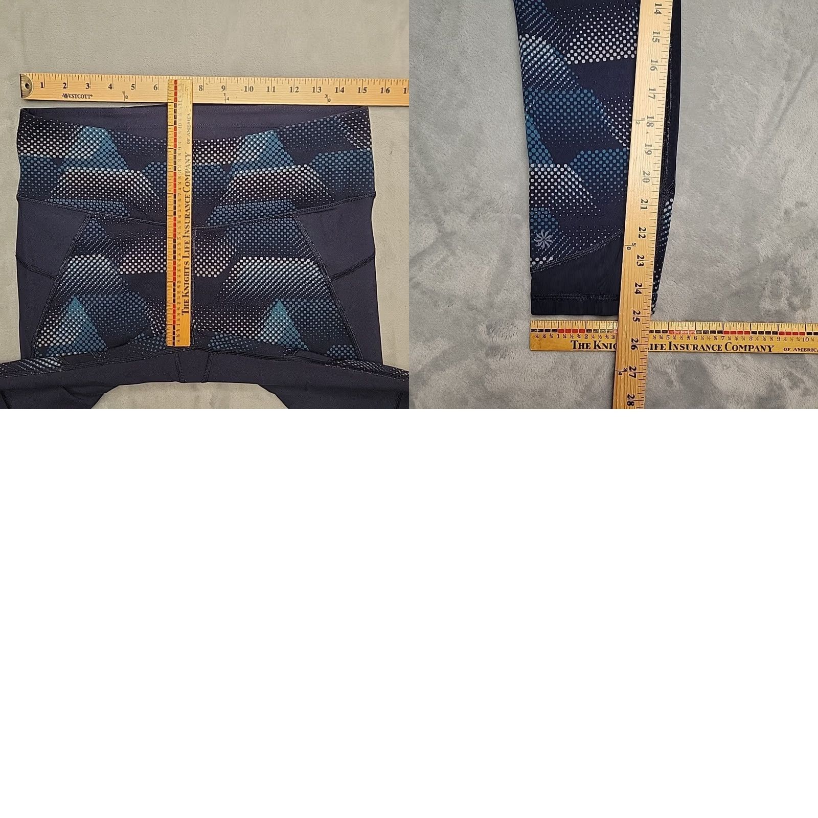Athleta Athleta Leggings Womens Large Blue Geometric High Rise Stretch Crop Size 36" / US 14 / IT 50 - 8 Thumbnail