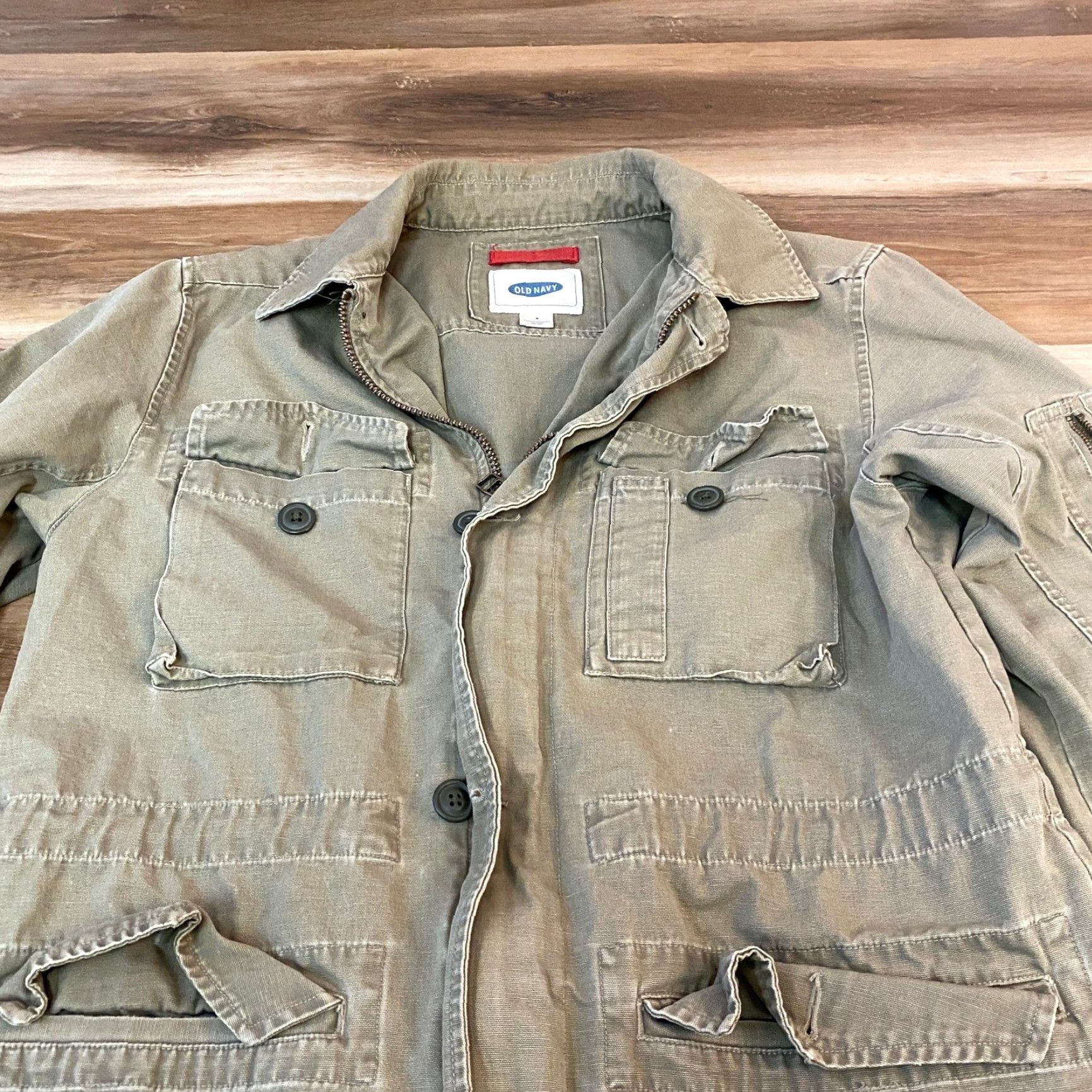 Old Navy Old Navy Military Field Jacket Mens Small Army Green Full Zip Cotton Utility Zip Size US S / EU 44-46 / 1 - 3 Thumbnail