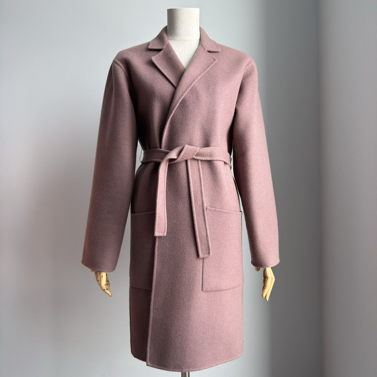 Bottega Veneta Bottega Veneta 100% Cashmere Belted Trench Coat Pink Size S / US 4 / IT 40 - 3 Thumbnail
