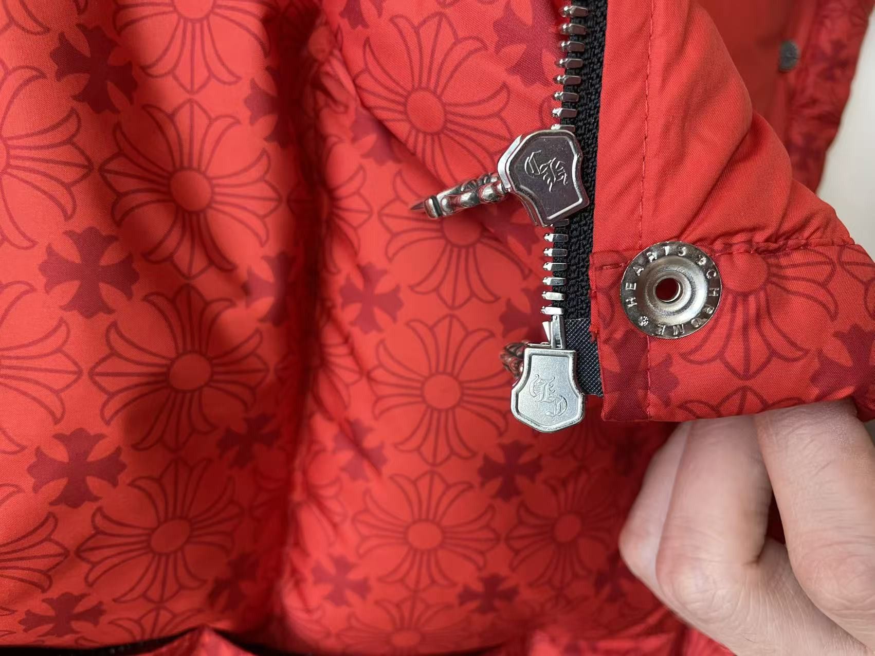 Chrome Hearts Chrome Hearts Red Monogram Cross Pattern Puffer Down Jacket Size US S / EU 44-46 / 1 - 6 Thumbnail
