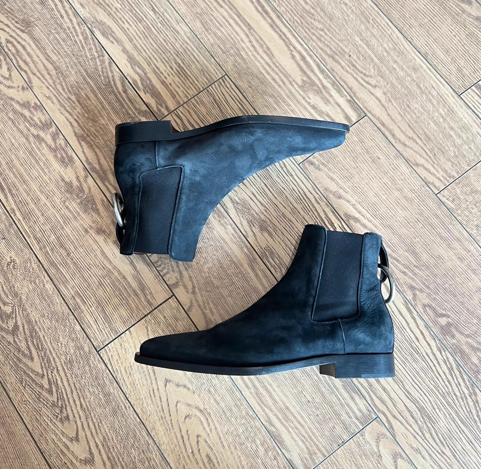Givenchy Givenchy Black Suede Ring Detail Pointed Toe Chelsea Boots Size US 10 / EU 43 - 5 Thumbnail