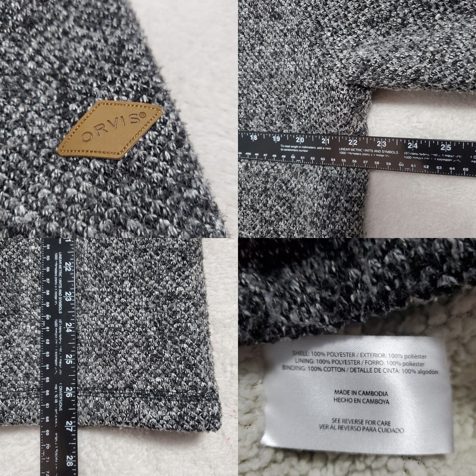 Orvis Orvis 1/4 Zip Pullover Sweatshirt Men L Marled Gray Fleece Lined Outdoor Thick Zip Mock Neck Size US L / EU 52-54 / 3 - 8 Thumbnail