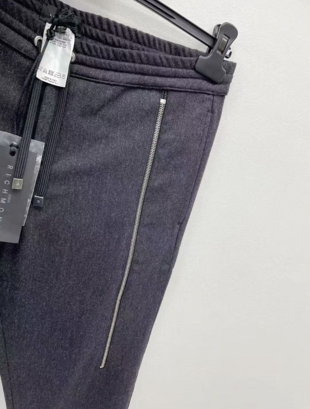 John Richmond Richmond 95% Wool Stretch Drawstring Casual Pants J30 Size US 30 / EU 46 - 4 Thumbnail