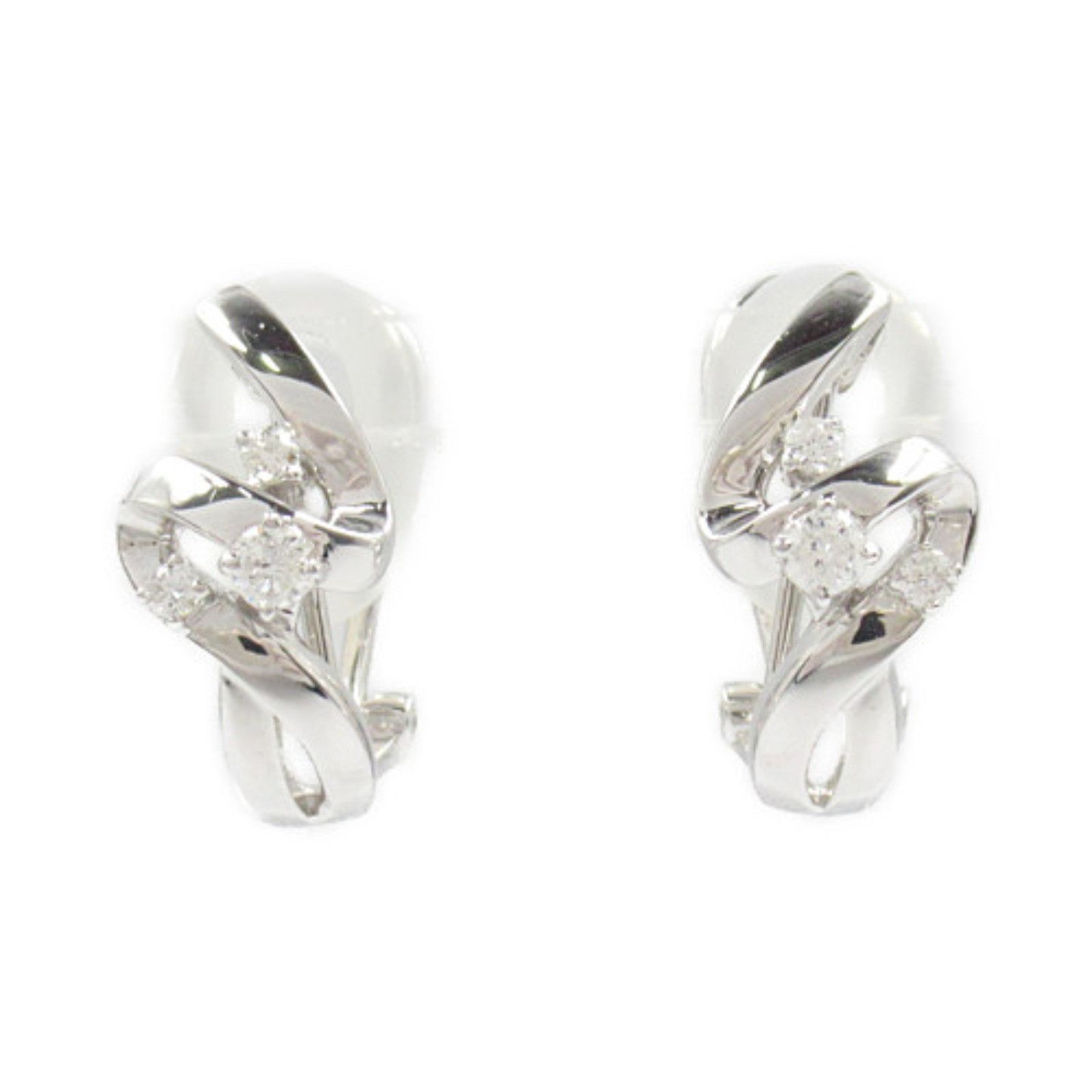 Luxuness Jewelry Diamond Au750 Diamond Earrings Calfskin Earrings in White, Women's