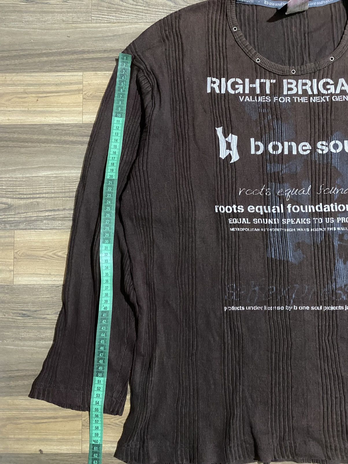 Japanese Brand × Vintage RIGHT BRIGADE BE ONE SOUL LONG SLEEVE TEE Size US L / EU 52-54 / 3 - 9 Thumbnail