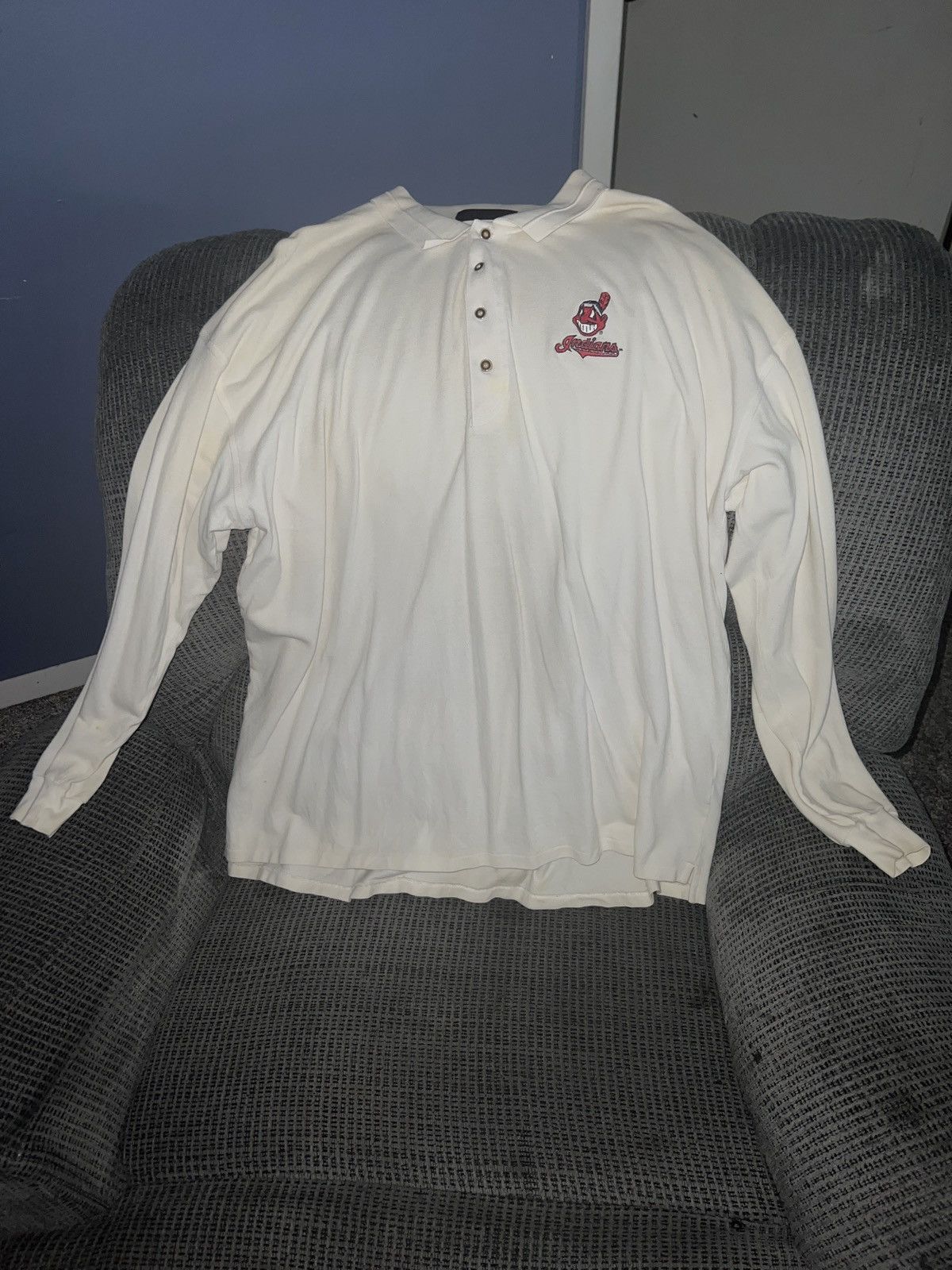 Antigua Cleveland Indians LS Polo