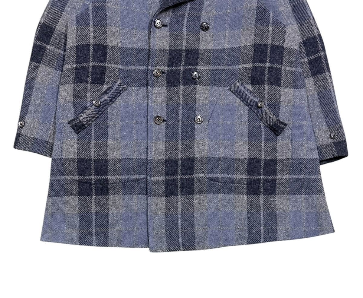 45rpm Vtg🔥45rpmStudio Mohair Indigo/Tartan Revesible Trench Jacket Size US L / EU 52-54 / 3 - 5 Thumbnail