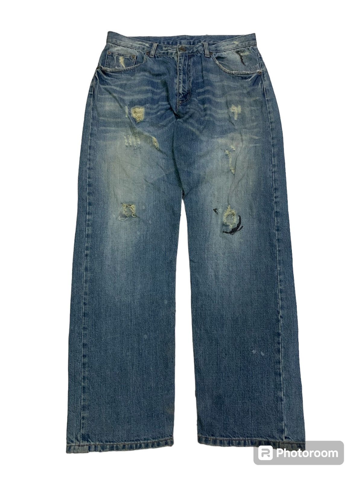 Beams Plus 💥Vintage Beams Plus Ripped Denim Size US 34 / EU 50 - 1 Thumbnail