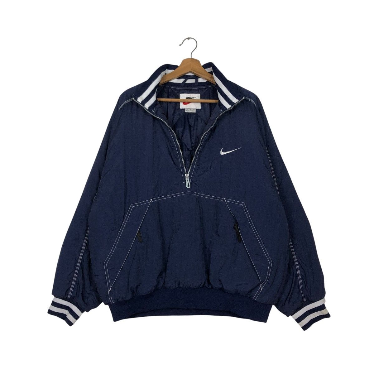 Nike 🔥VINTAGE BOMBER JACKET NIKE HALF ZIPPER BIG SWOOSH Size US M / EU 48-50 / 2 - 13 Thumbnail