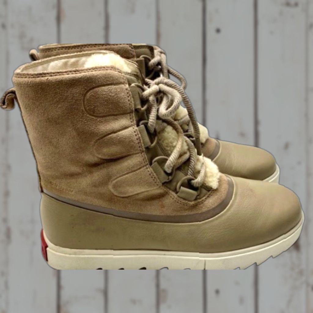 SOREL SOREL Joan Of Arctic Next Lite Waterproof Leather Shearling Omega Taupe Boots 11 Women Snow Boot Waterproof Leather Shearling Omega Taupe 90s Size US 11 / IT 41 - 1 Thumbnail